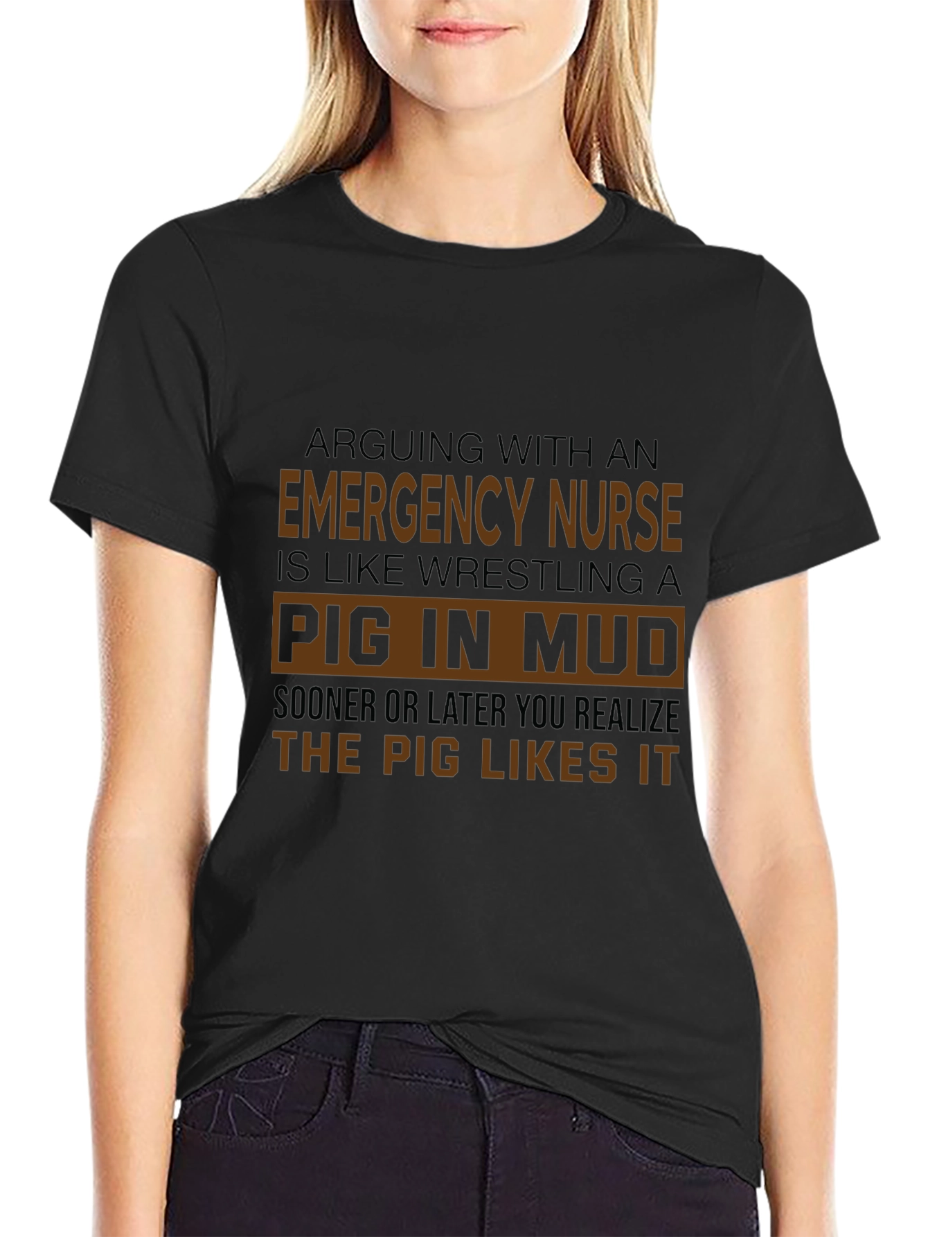 Emergency Nurse Pig In Mud T-Shirt