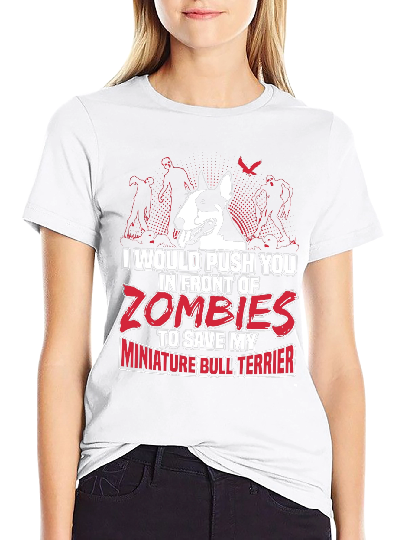 Miniature Bull Terrier Zombie T-Shirt