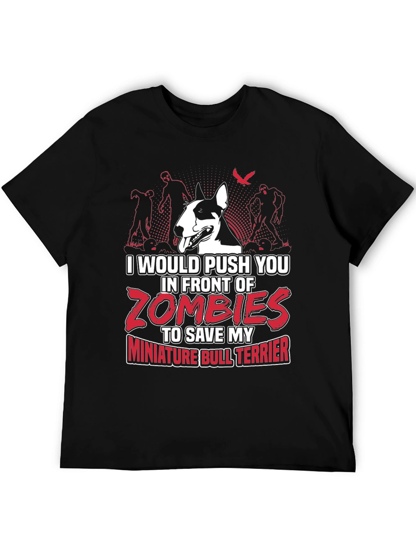Miniature Bull Terrier Zombie T-Shirt