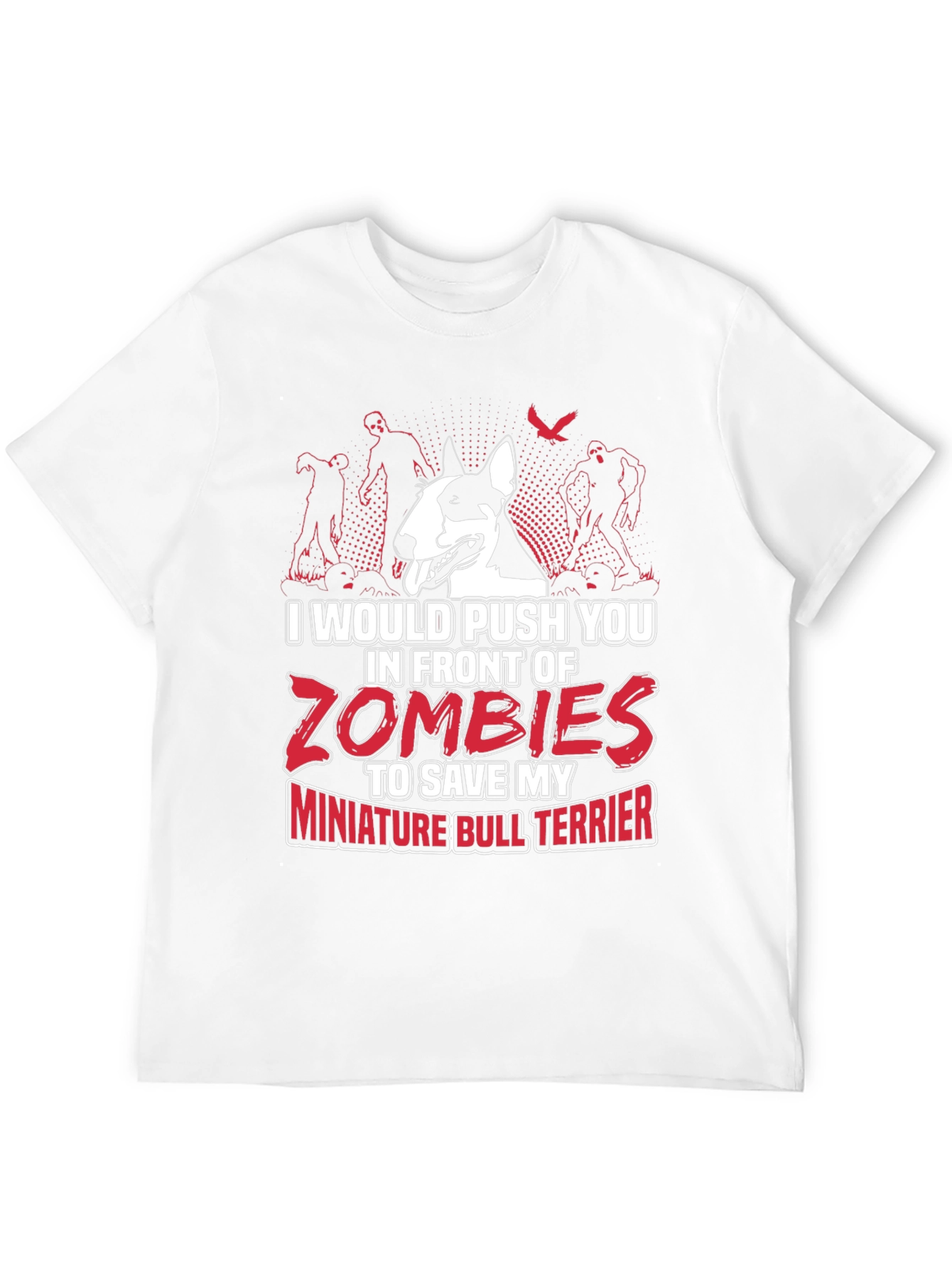 Miniature Bull Terrier Zombie T-Shirt