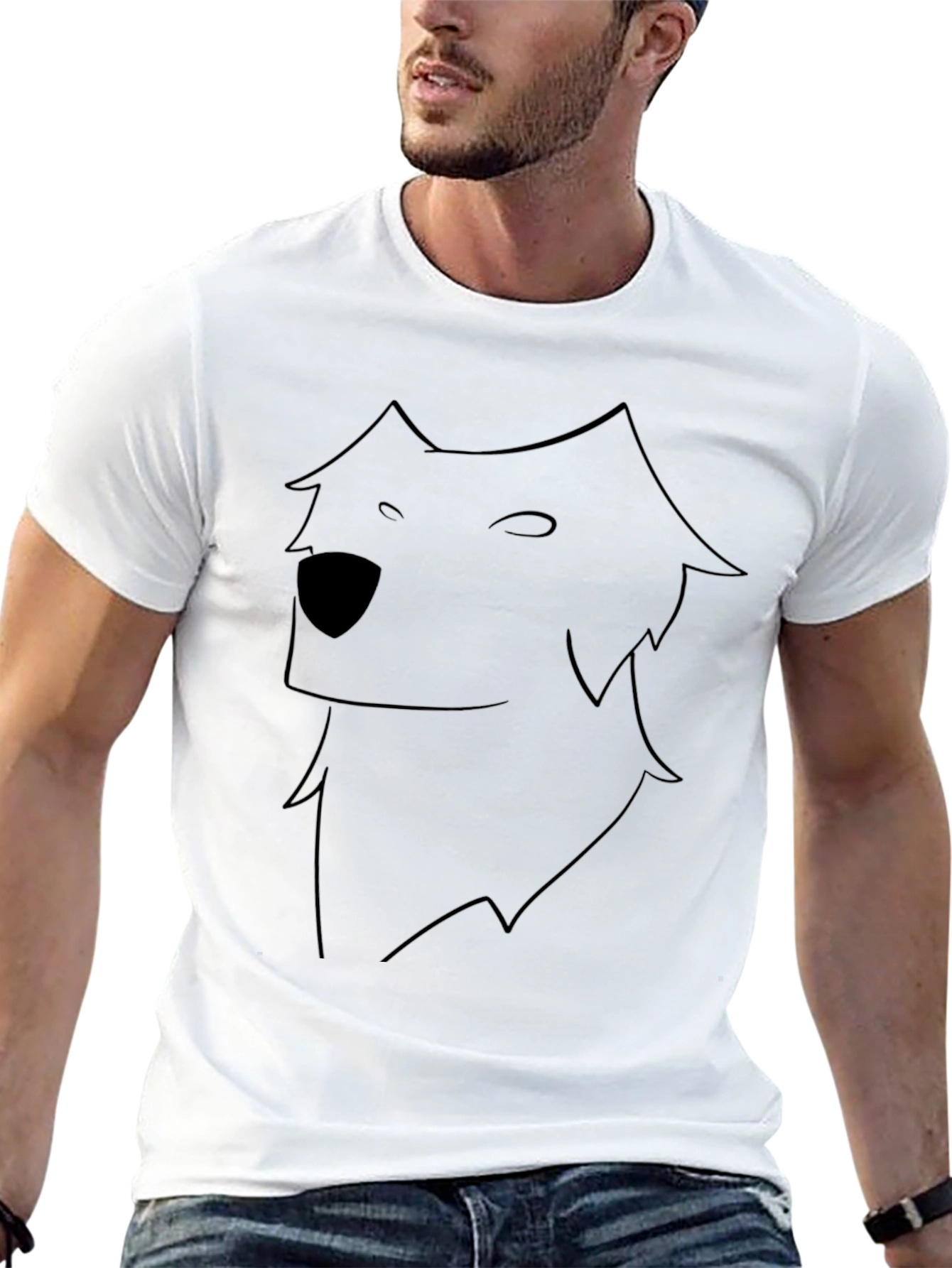 Minimalist Wolf Graphic Black T-Shirt
