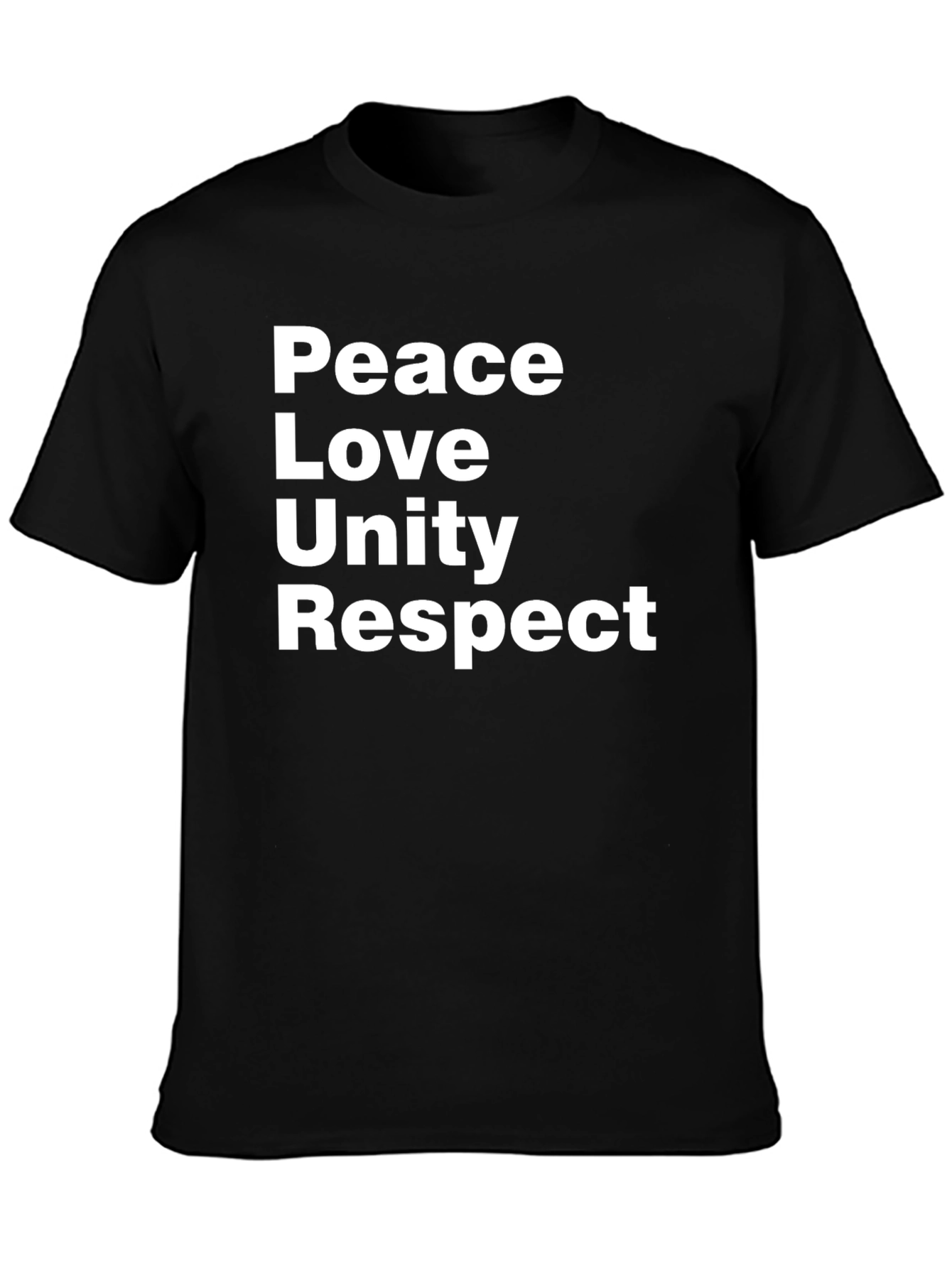 Peace Love Unity Respect Black Graphic Tee