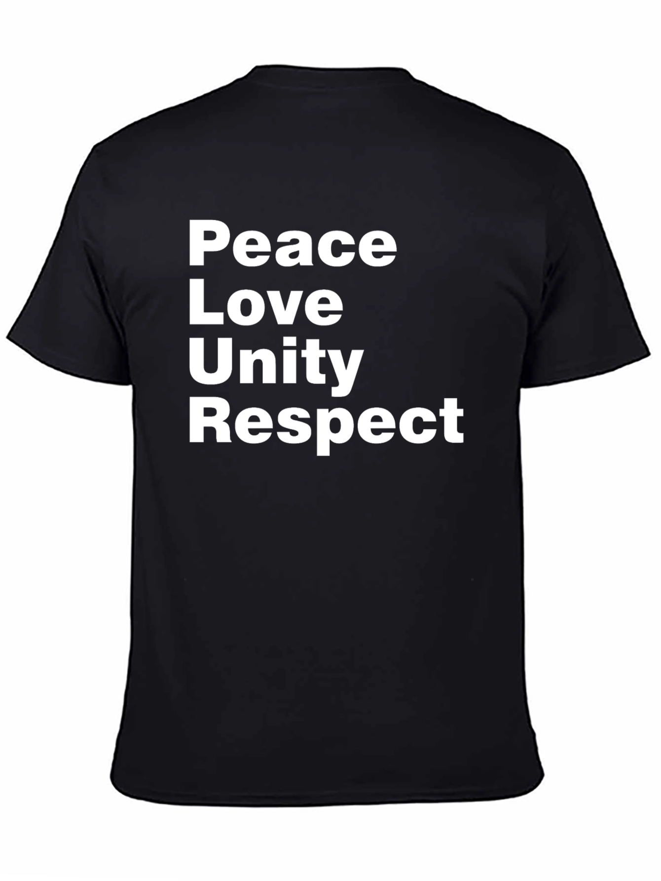 Peace Love Unity Respect Black Graphic Tee