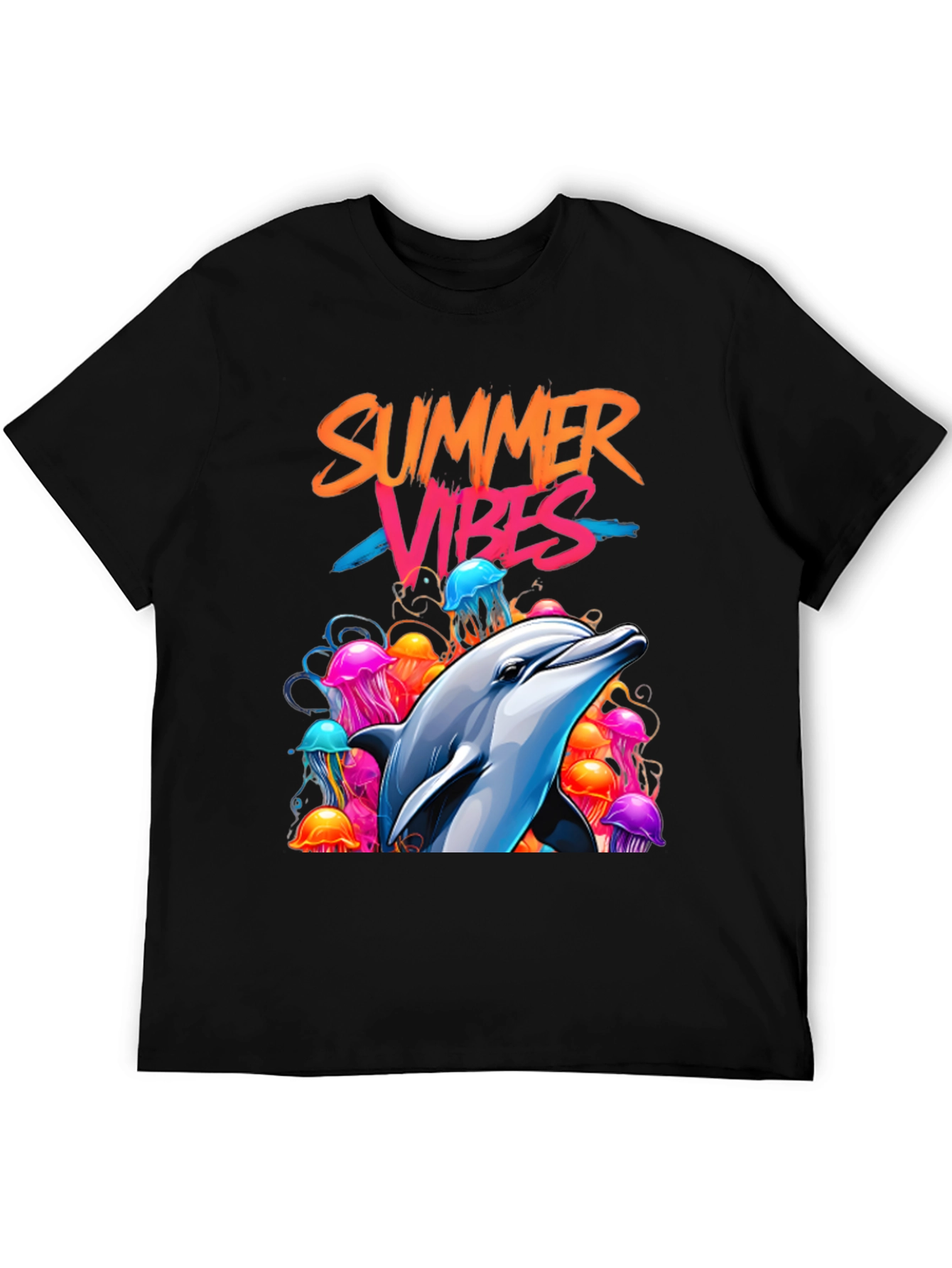 Summer Vibes Dolphin Graphic Tee