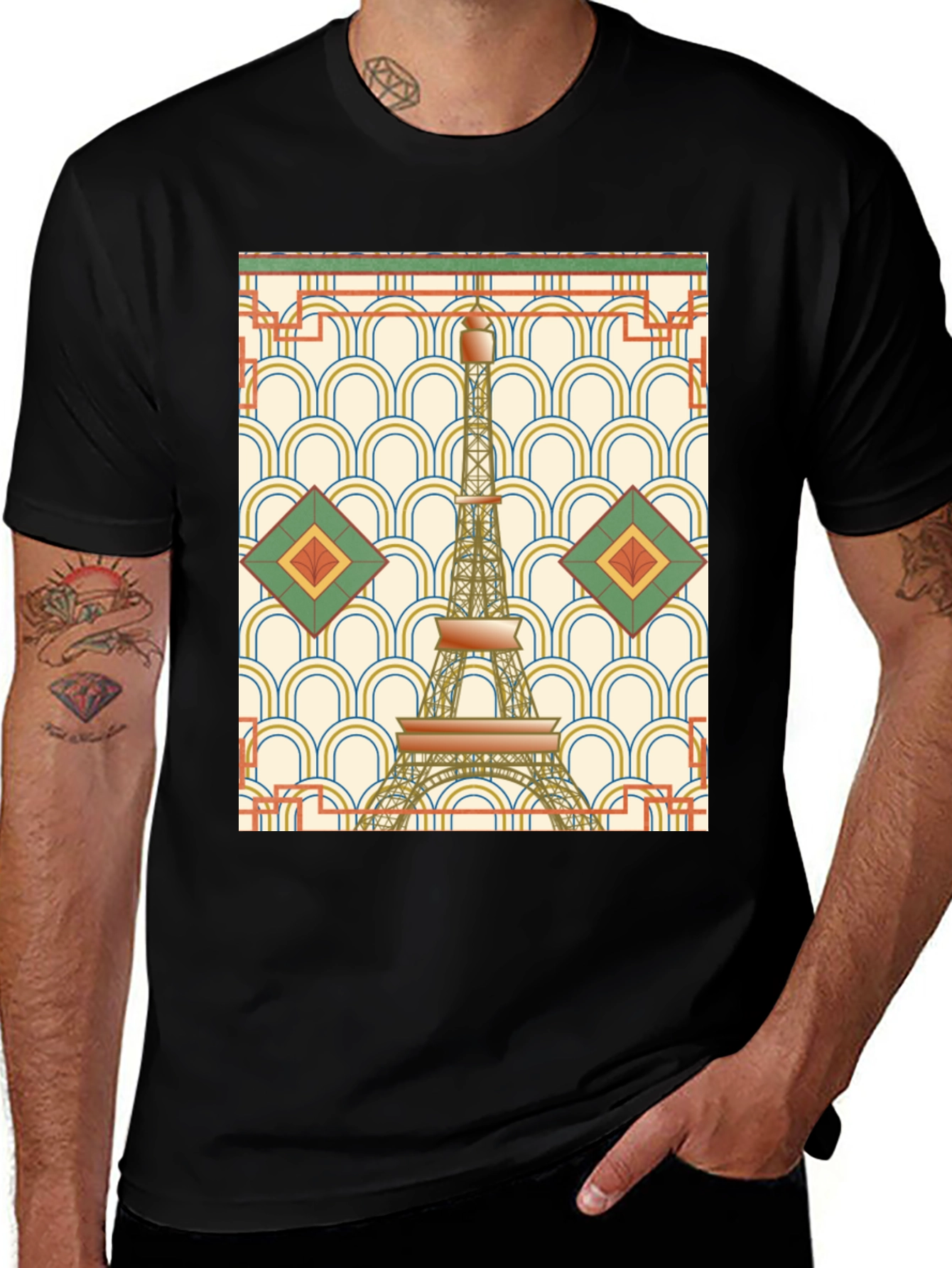Art Deco Eiffel Tower Graphic T-Shirt