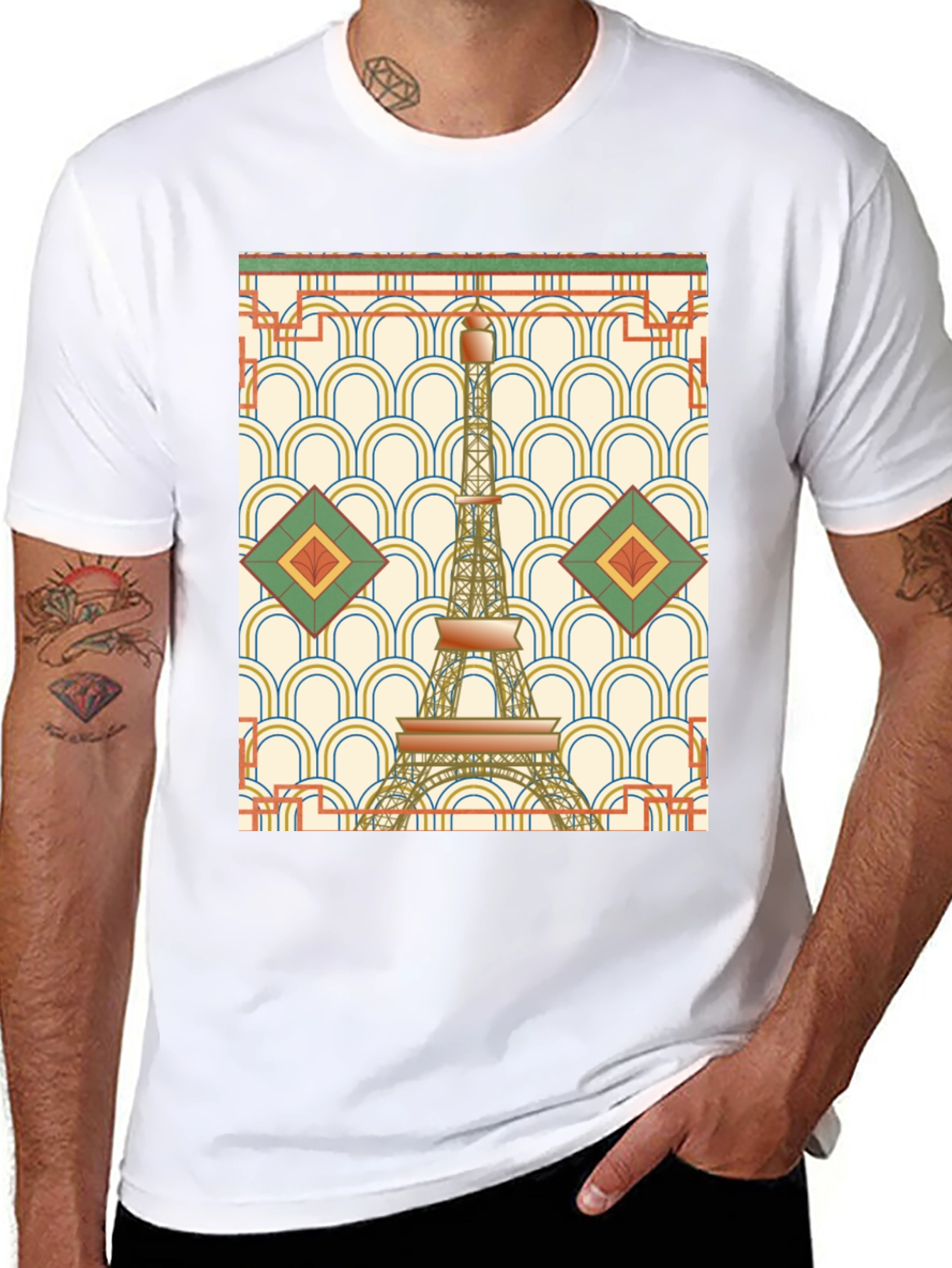 Art Deco Eiffel Tower Graphic T-Shirt