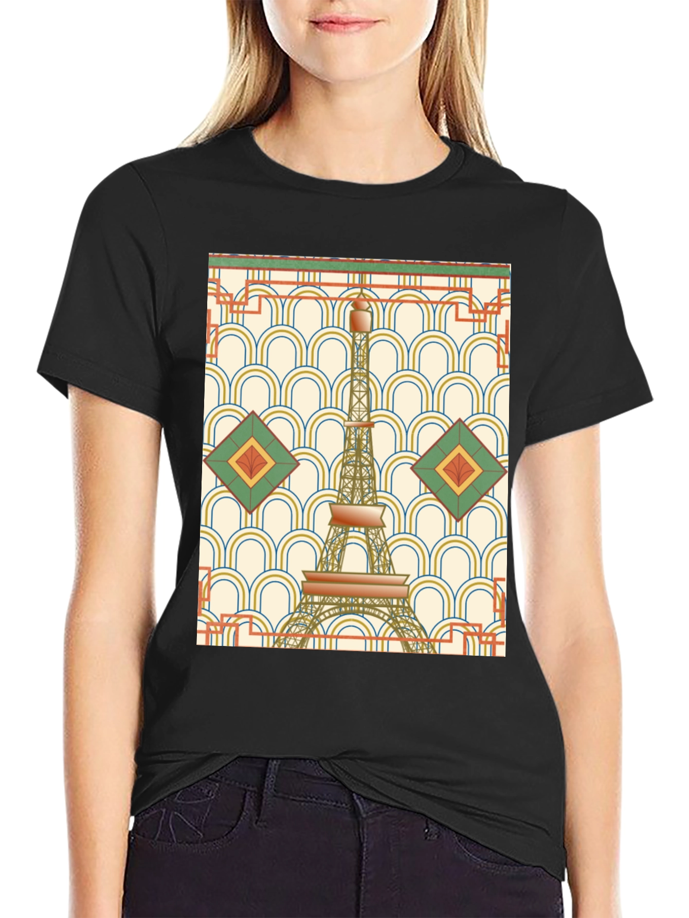 Art Deco Eiffel Tower Graphic T-Shirt