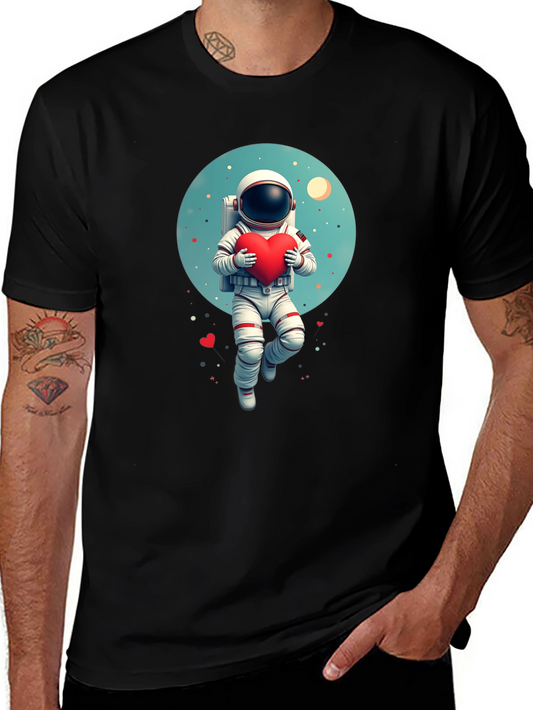 Astronaut Holding Heart Graphic Tee