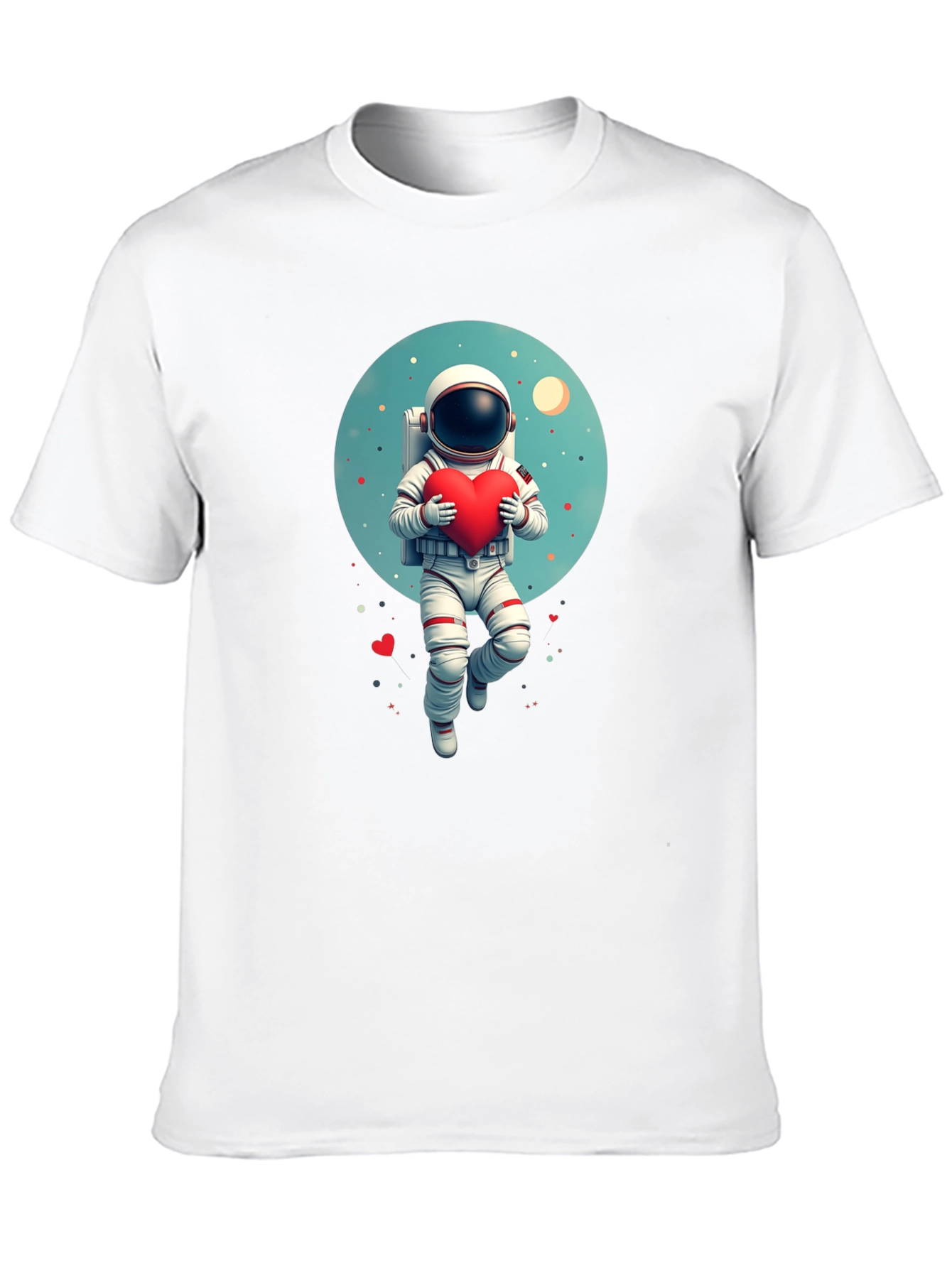 Astronaut Holding Heart Graphic Tee