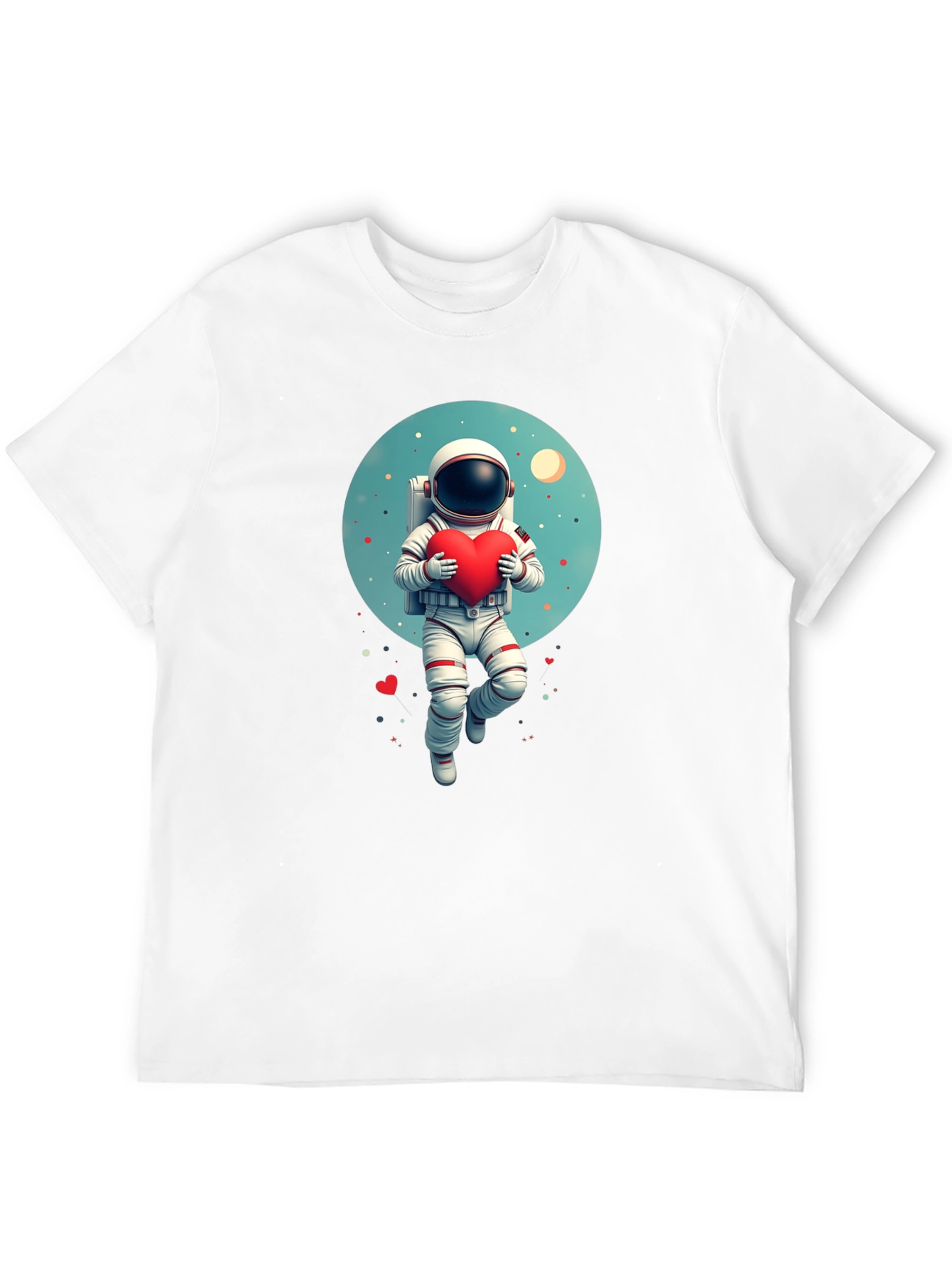 Astronaut Holding Heart Graphic Tee