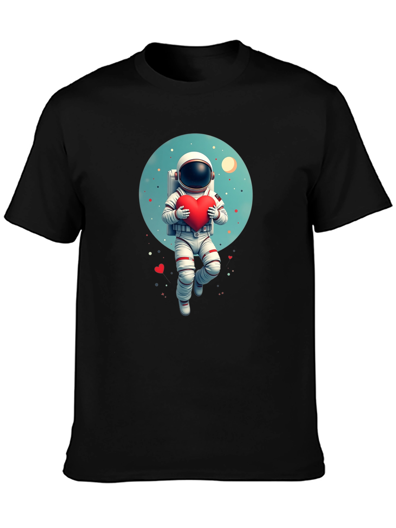 Astronaut Holding Heart Graphic Tee