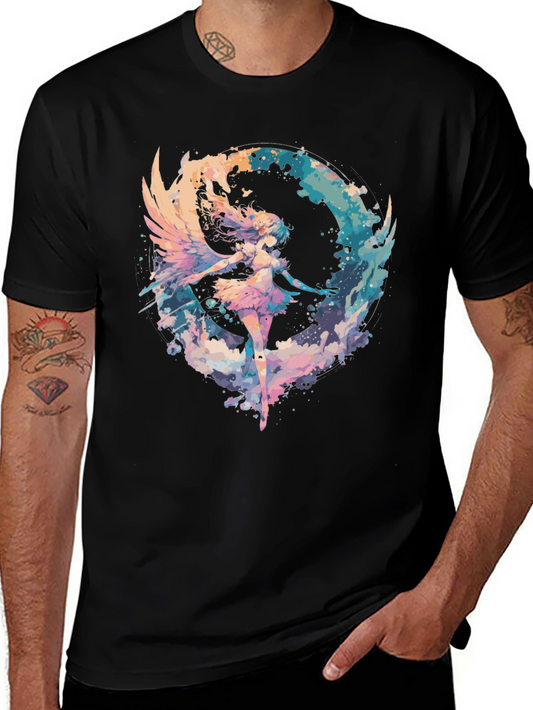 Angel Wings Graphic Tee - Stylish Black T-Shirt
