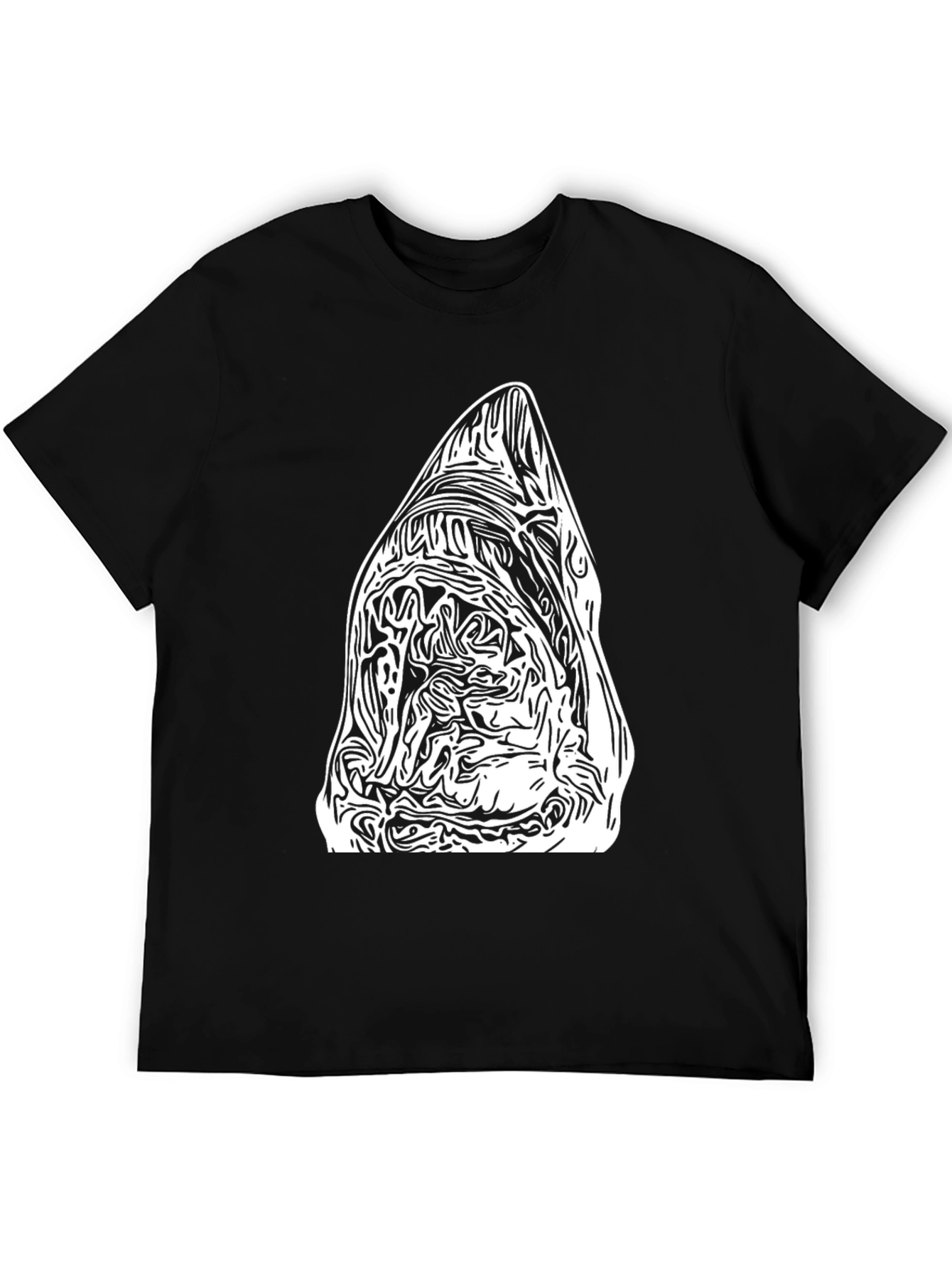 Abstract Graphic Tee - Black Cotton Blend