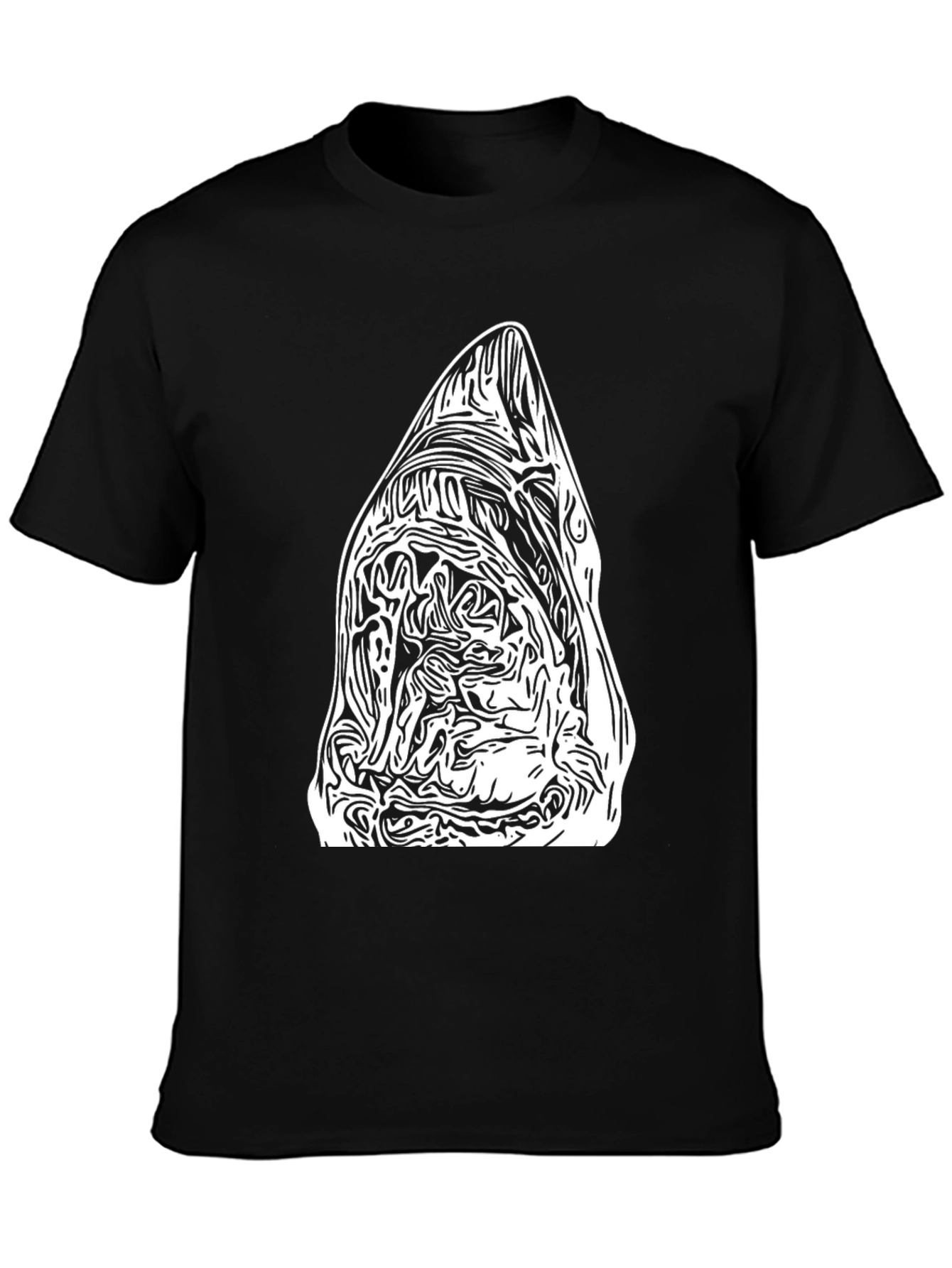 Abstract Graphic Tee - Black Cotton Blend