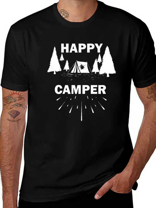 Happy Camper Graphic Tee - Outdoor Adventure Shirt