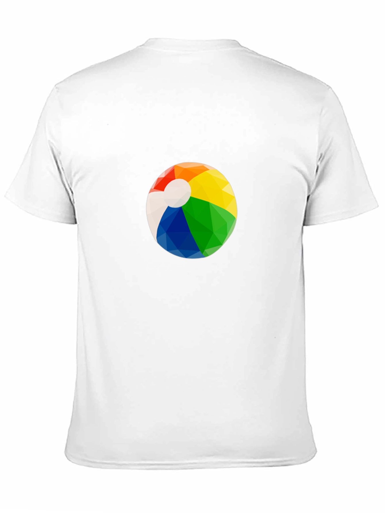 Mens Black Graphic T-Shirt with Beach Ball Design