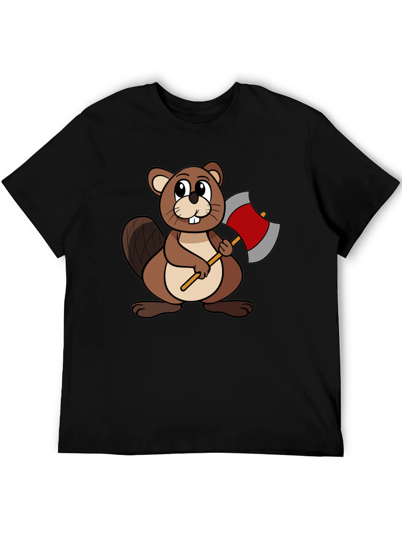 Cartoon Beaver T-Shirt - Lumberjack Style