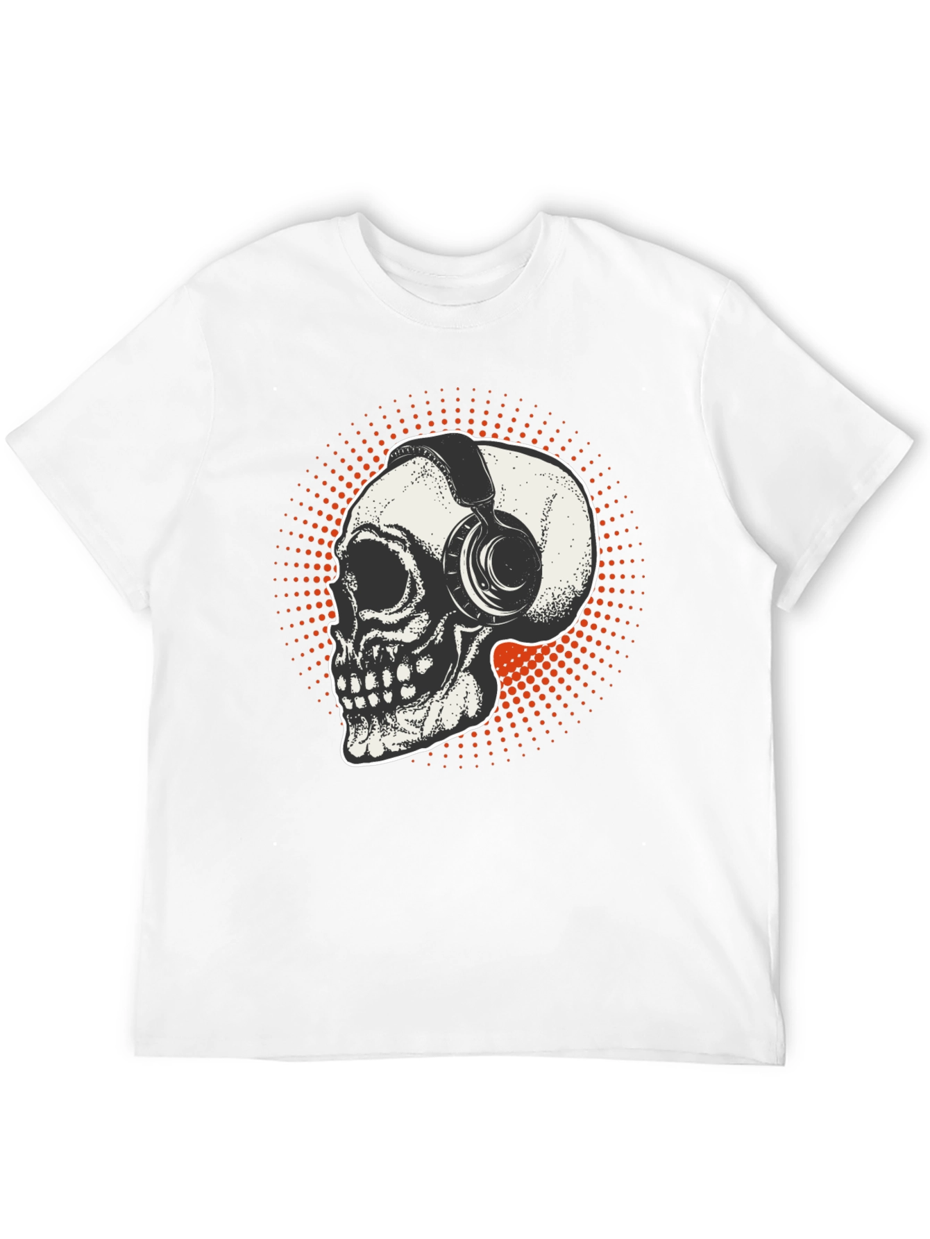 Skull & Headphones Graphic T-Shirt - Black