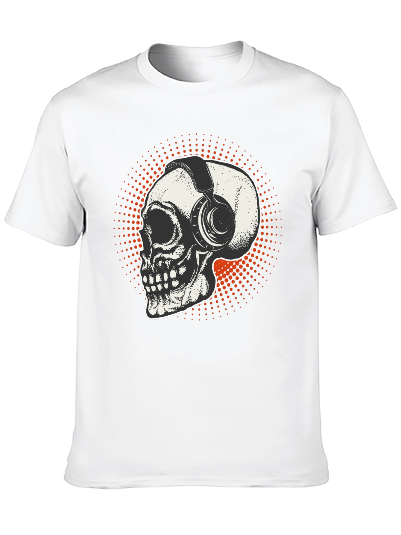 Skull & Headphones Graphic T-Shirt - Black