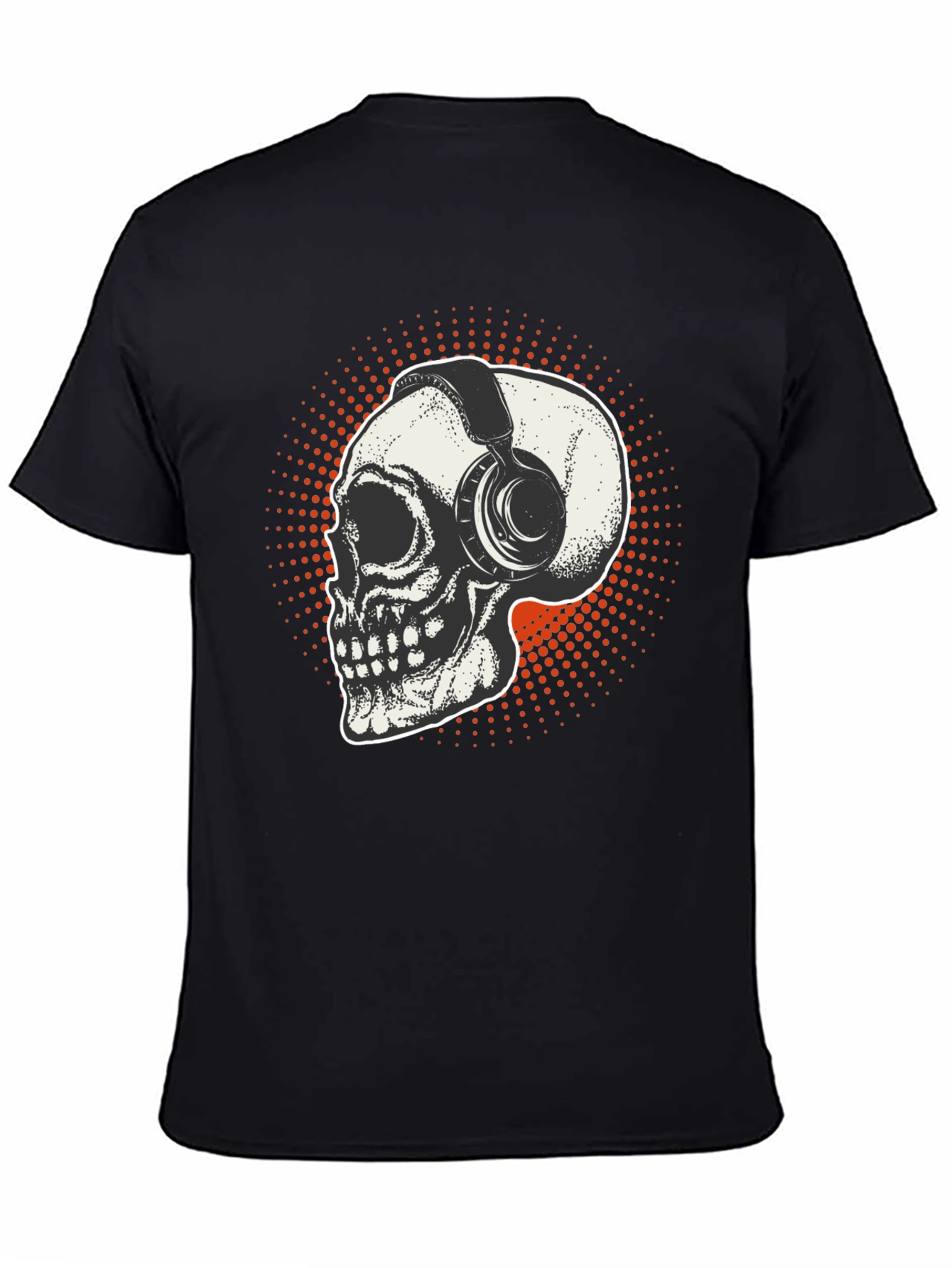 Skull & Headphones Graphic T-Shirt - Black