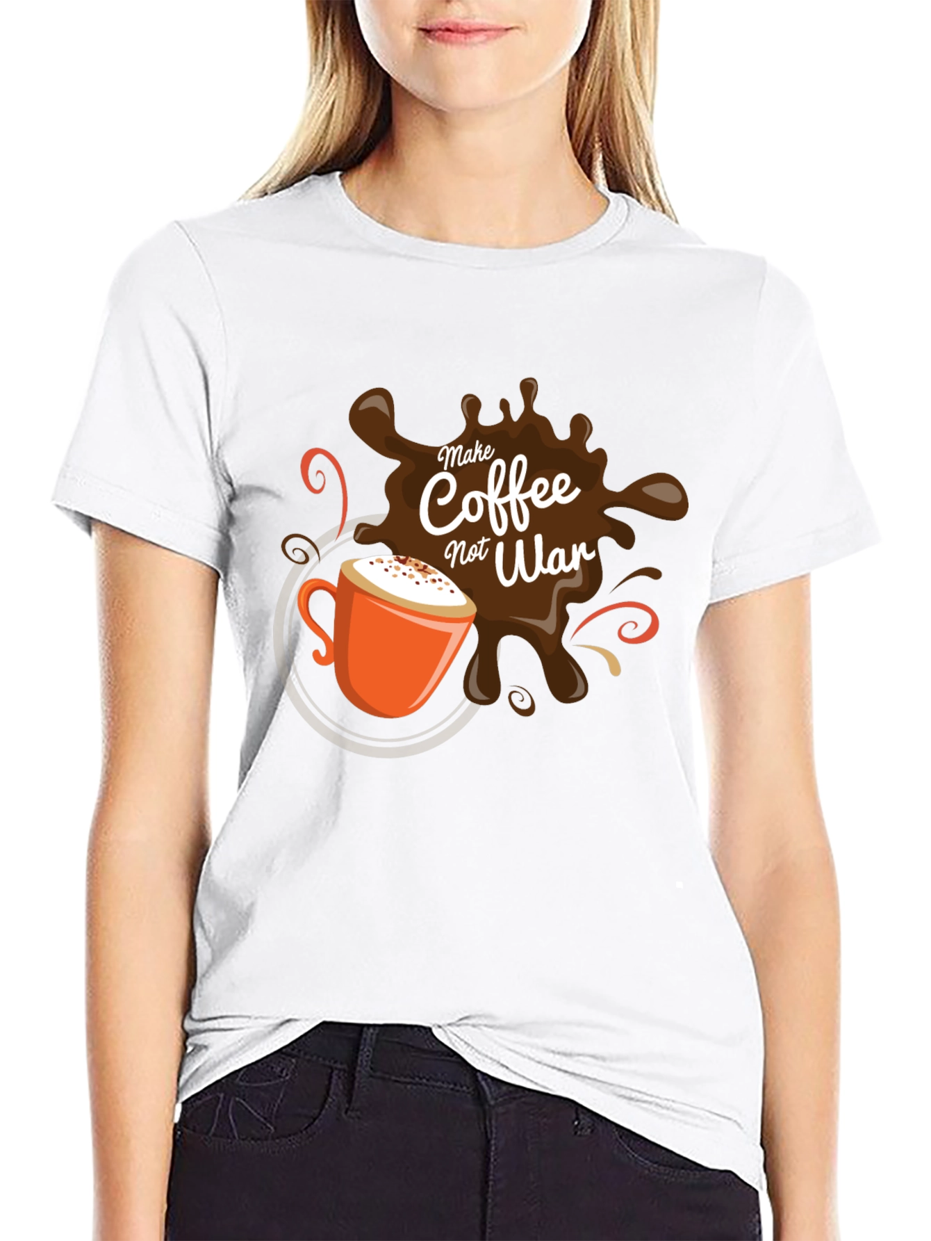 Coffee Not War T-Shirt - Black Graphic Tee