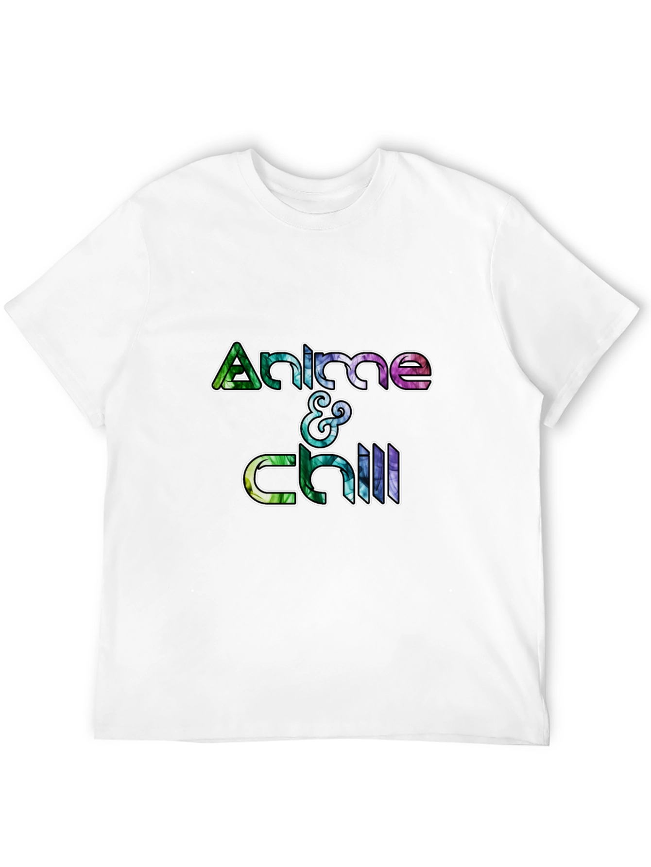 Anime & Chill Graphic Tee - Black Cotton T-Shirt
