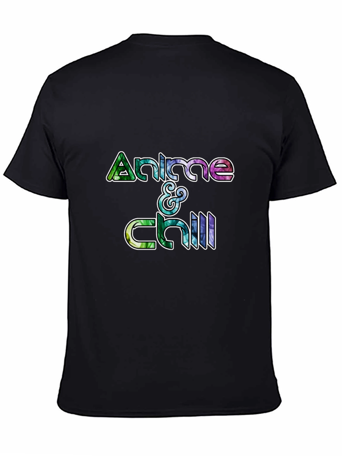 Anime & Chill Graphic Tee - Black Cotton T-Shirt