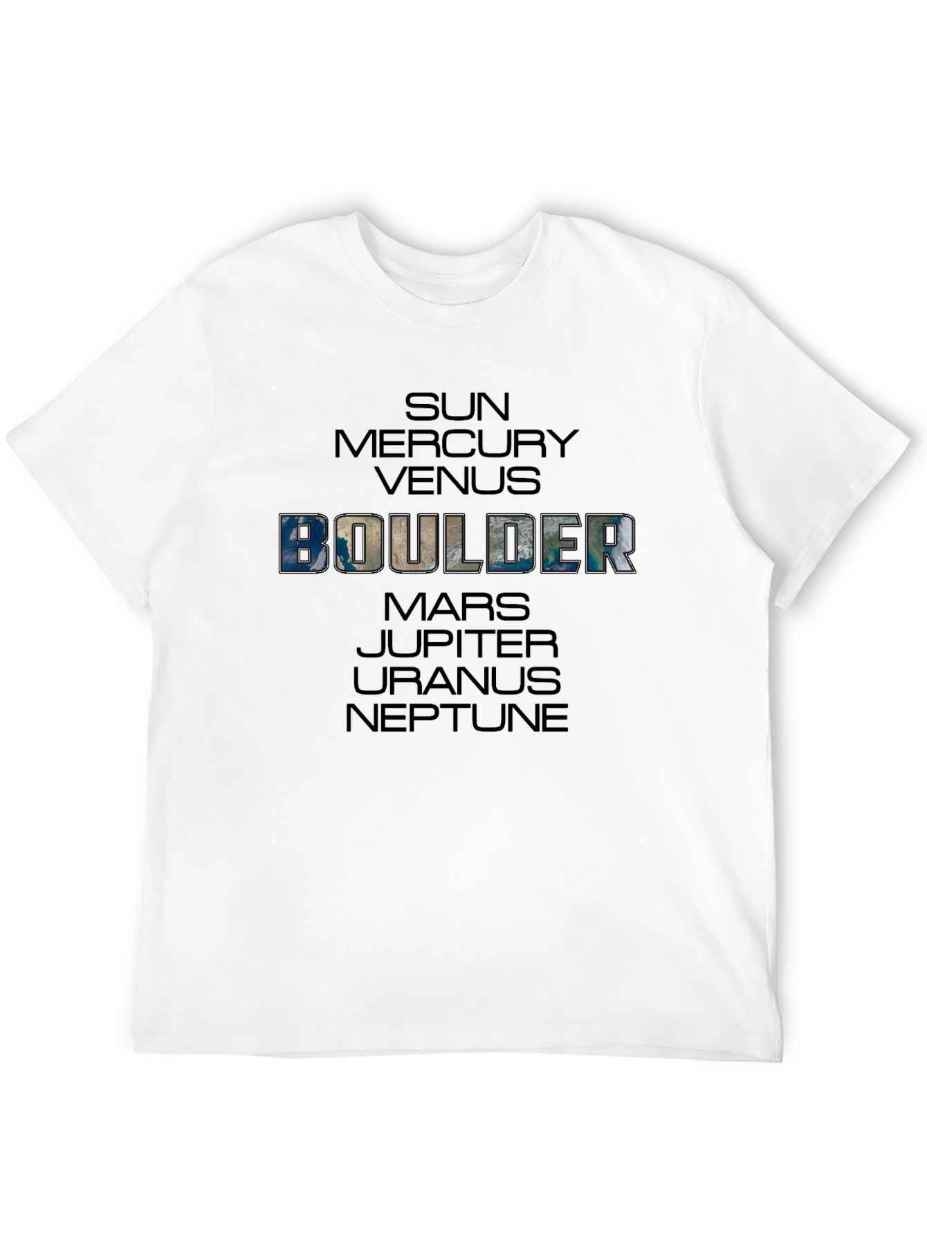 Boulder Planets Graphic Black T-Shirt