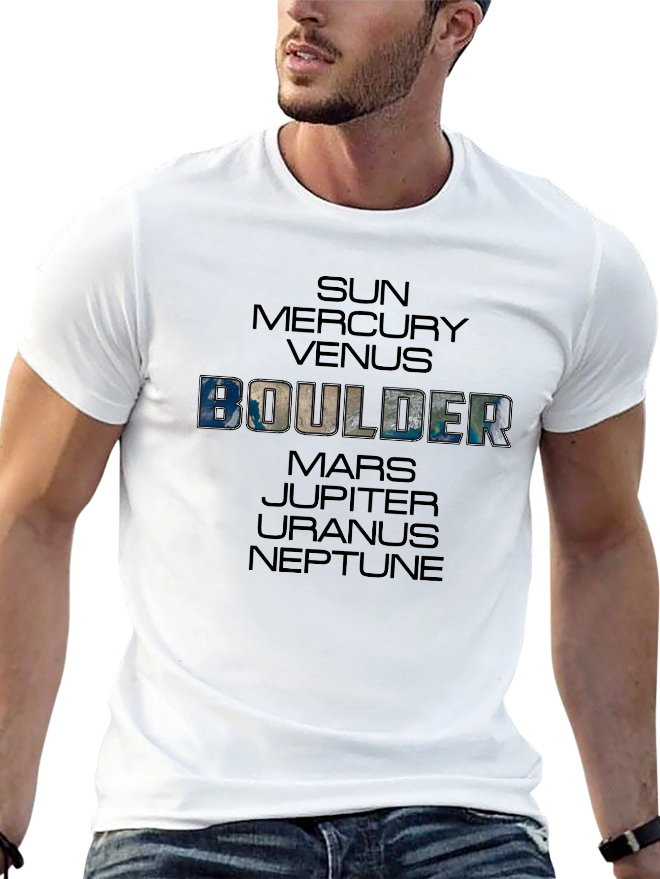 Boulder Planets Graphic Black T-Shirt