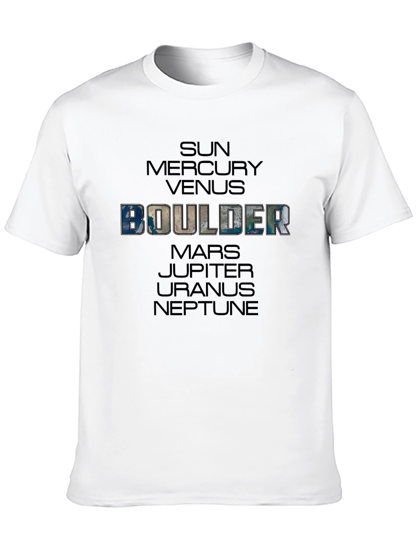 Boulder Planets Graphic Black T-Shirt