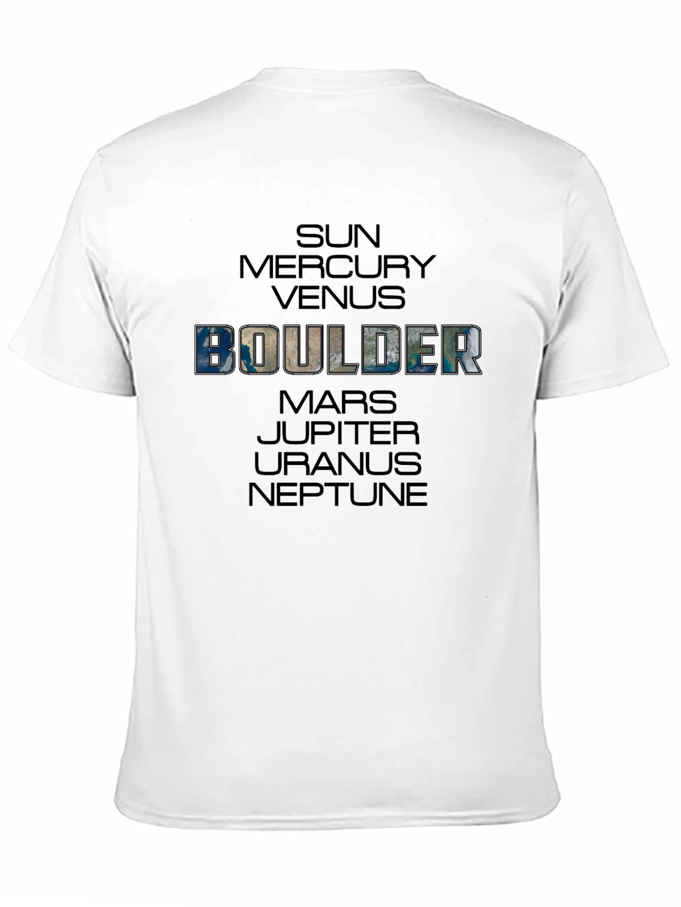 Boulder Planets Graphic Black T-Shirt