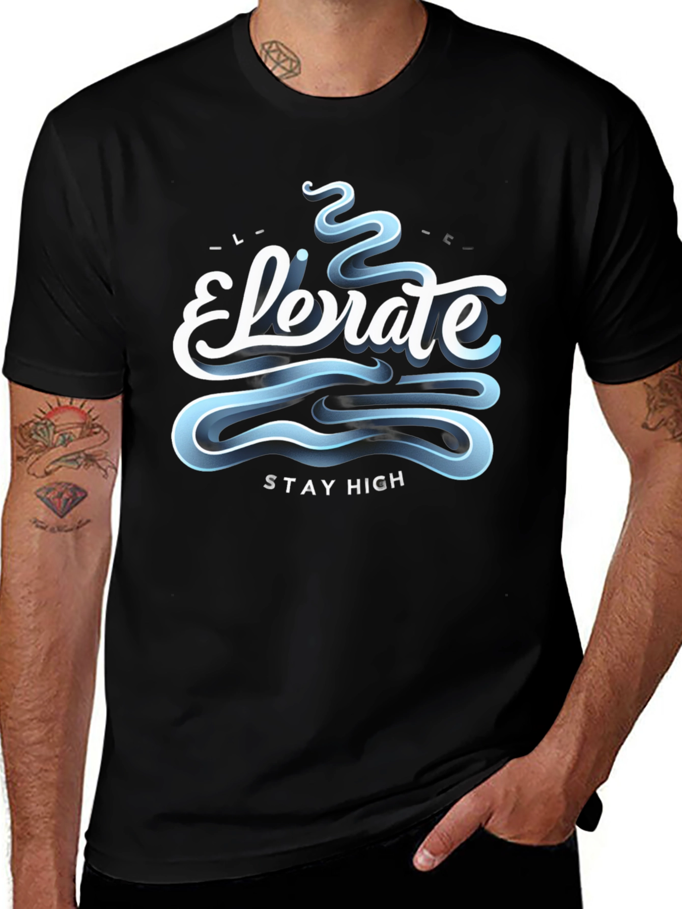 Elevate Stay High Graphic Tee - Black