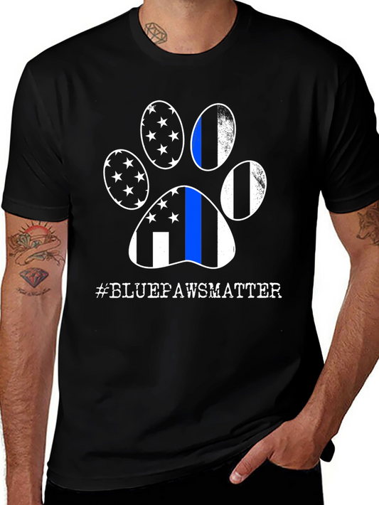 Blue Paws Matter T-Shirt - Support Law Enforcement