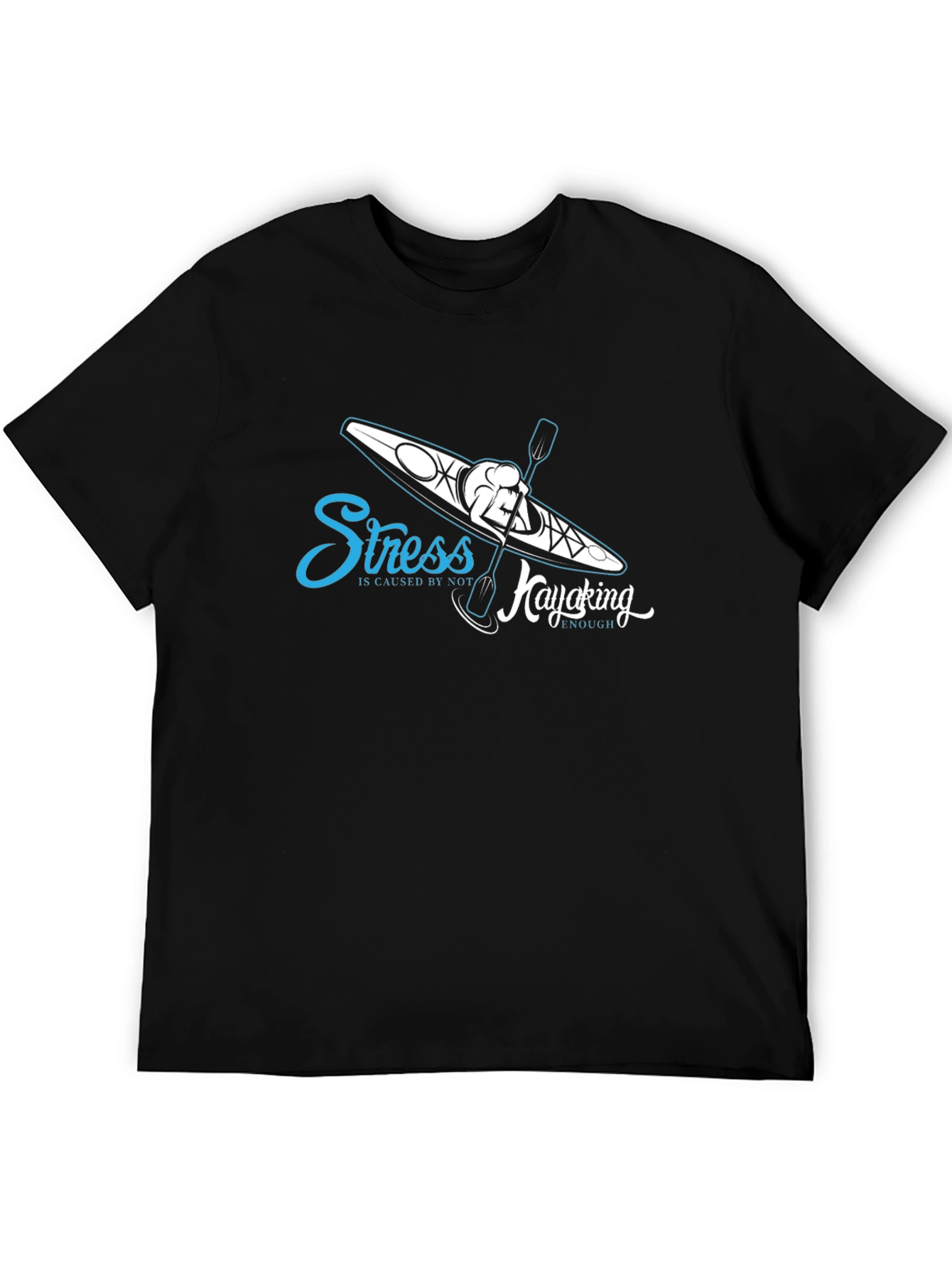 Stress Kayaking Graphic T-Shirt - Black Cotton Tee