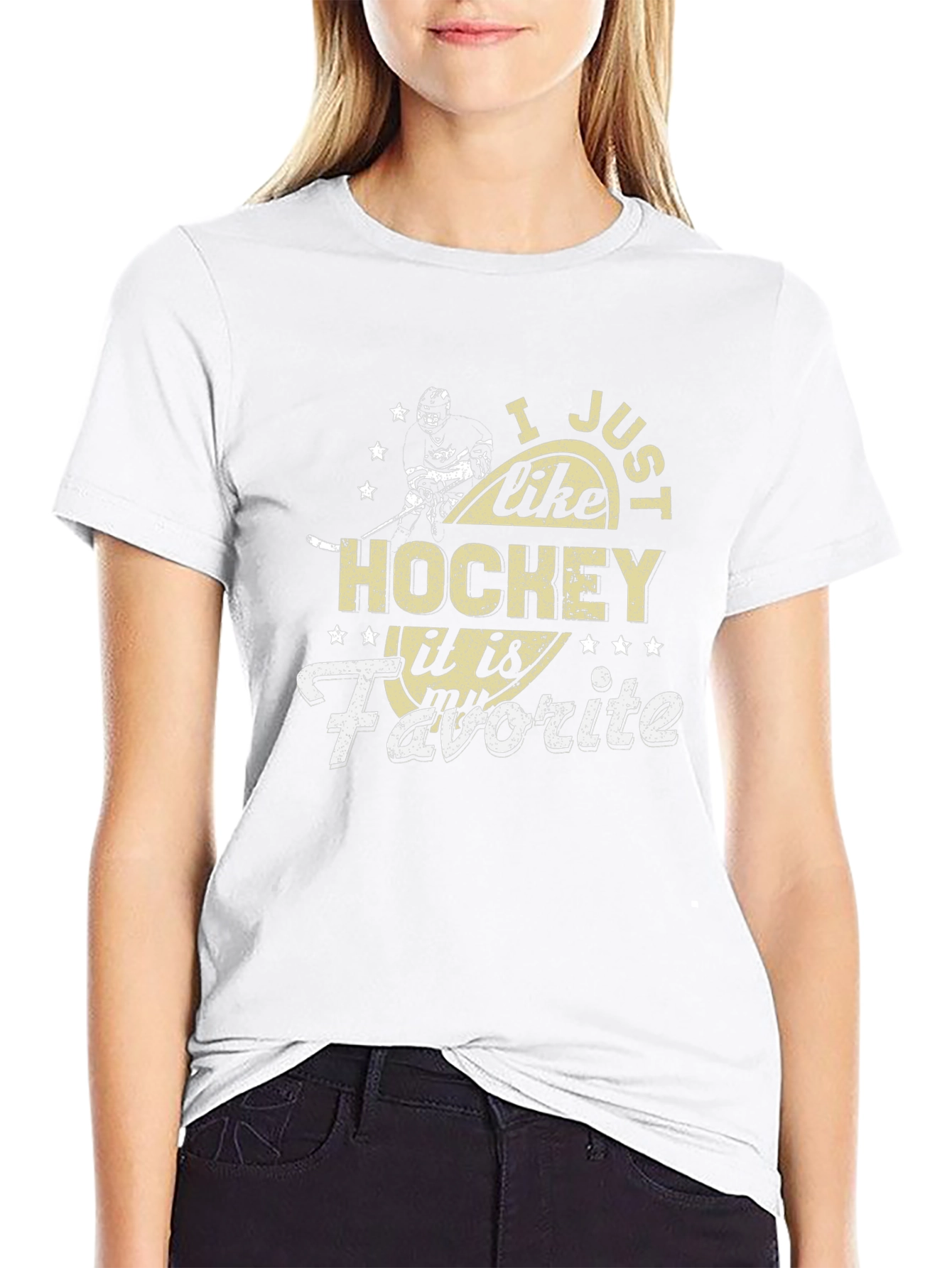 Hockey Fan Graphic Tee - I Just Like Hockey