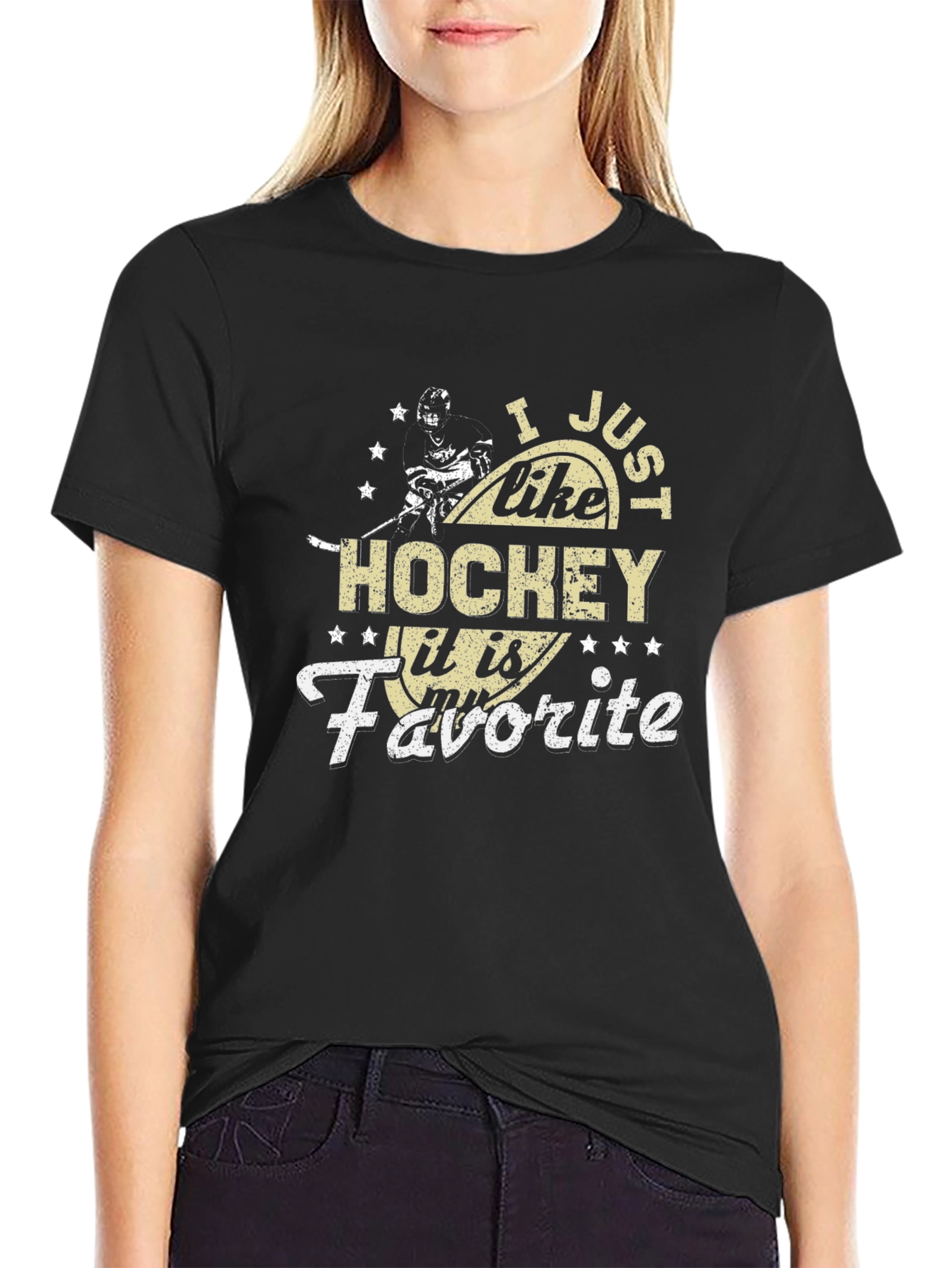 Hockey Fan Graphic Tee - I Just Like Hockey