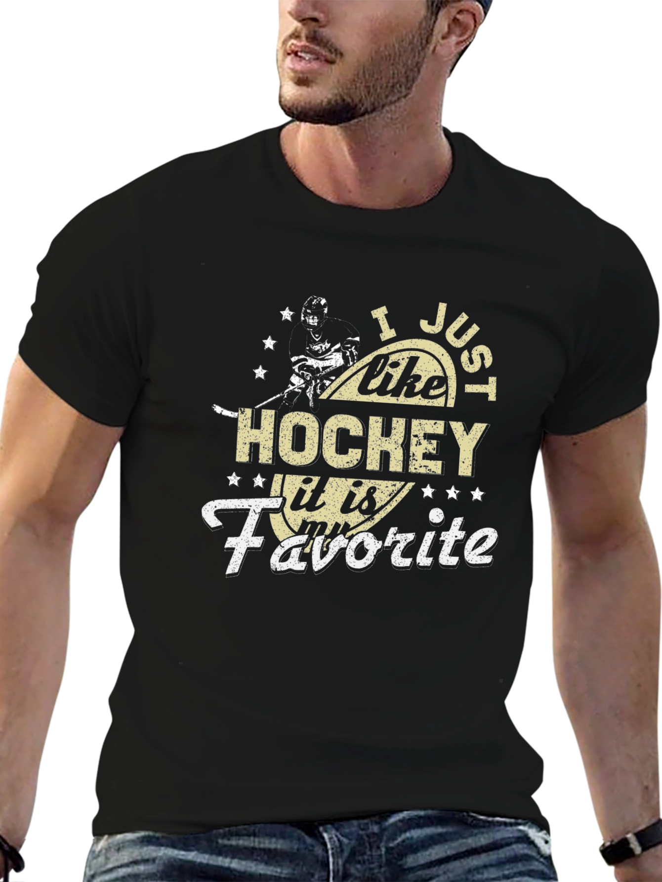 Hockey Fan Graphic Tee - I Just Like Hockey