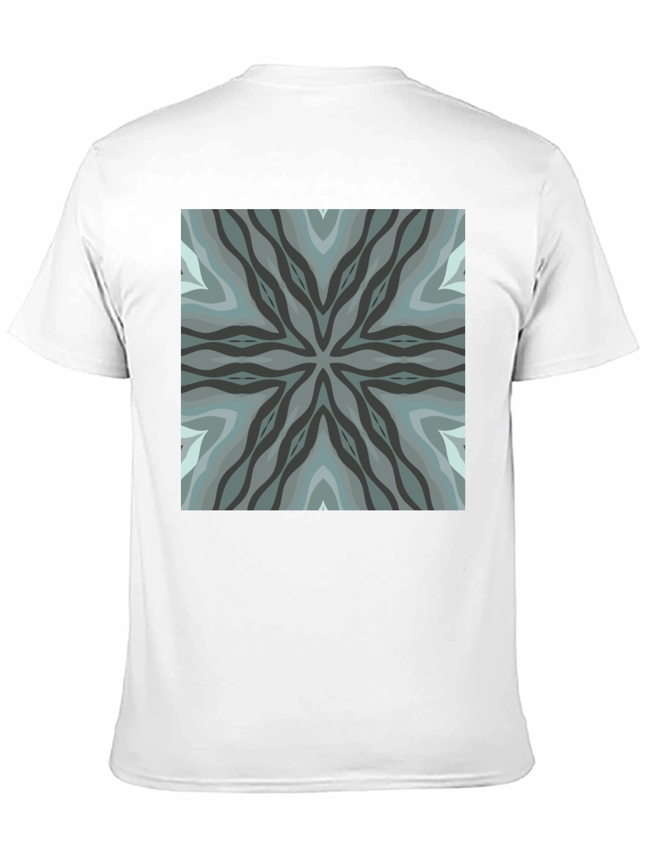 Geometric Pattern Black Crew Neck Tee