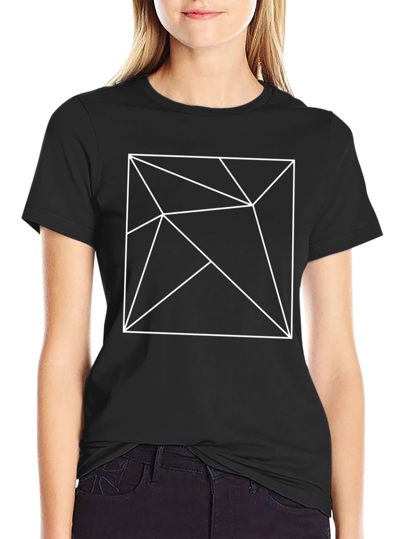 Abstract Geometric Line Art T-Shirt
