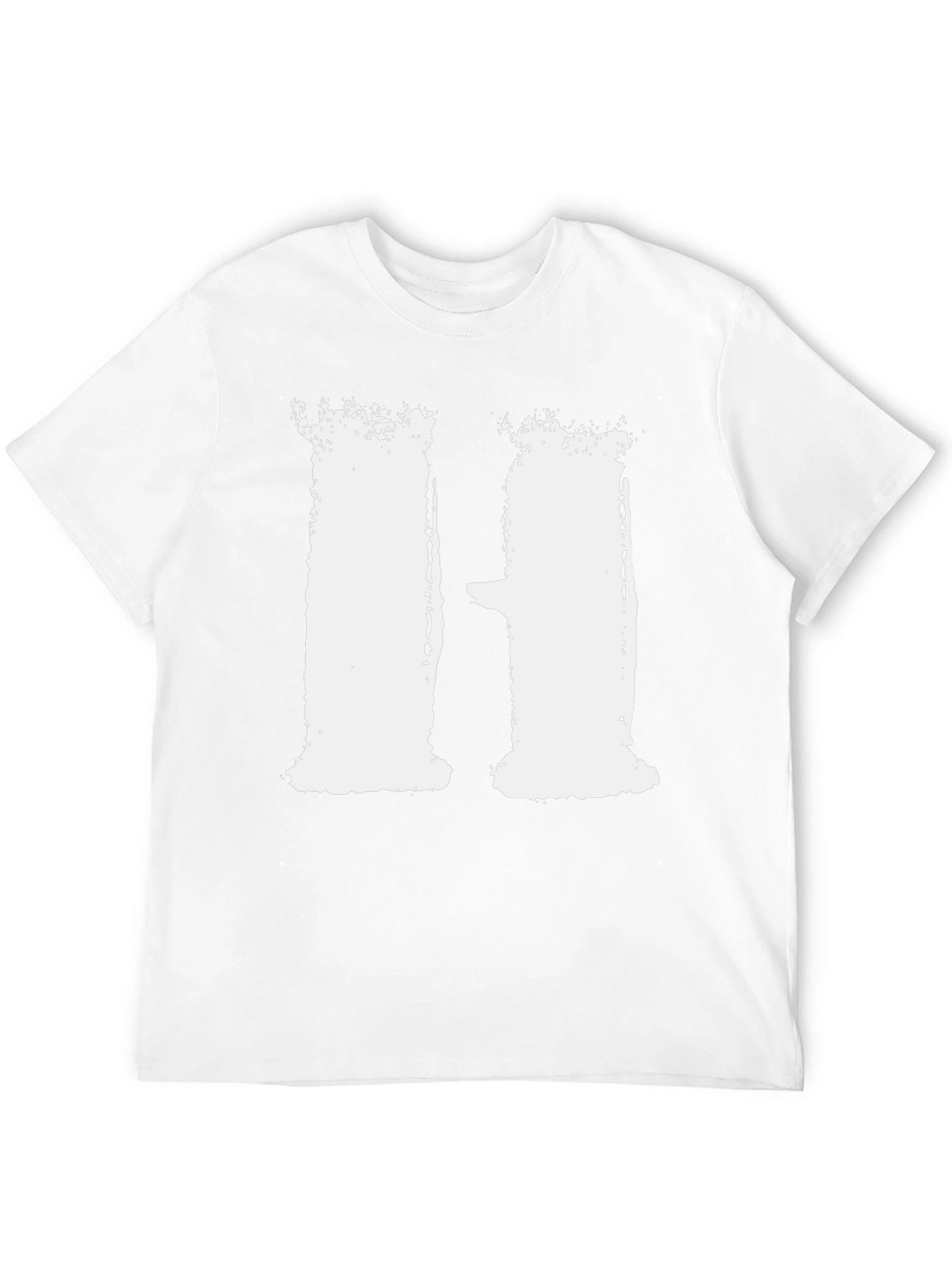 Distressed White H on Black T-Shirt