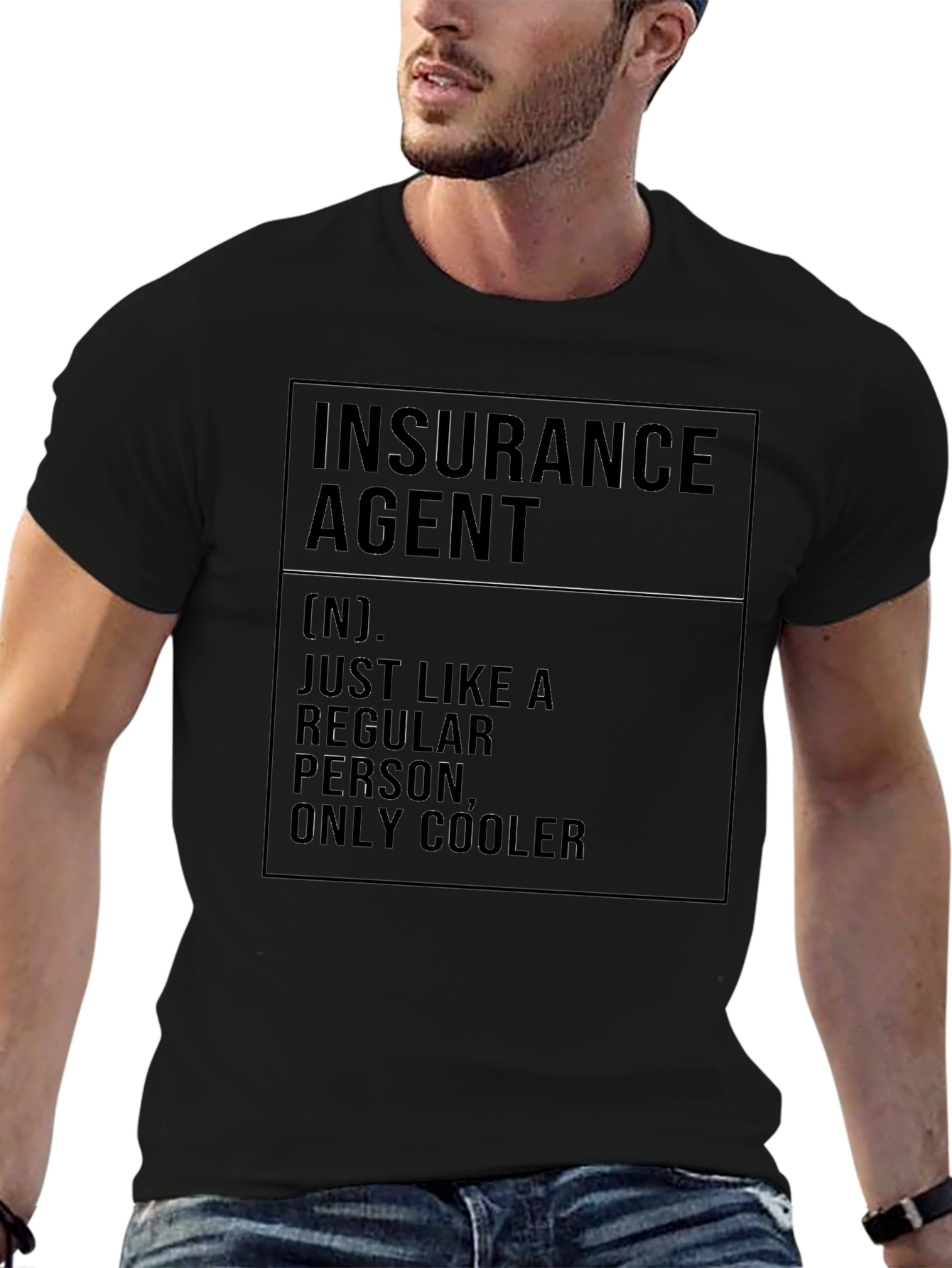 Cool Insurance Agent Black T-Shirt