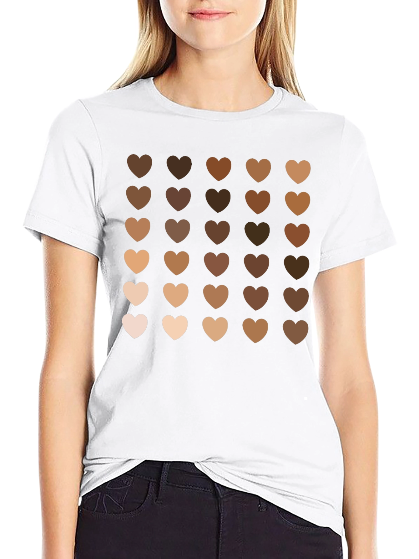 Diversity Hearts Graphic Black T-Shirt