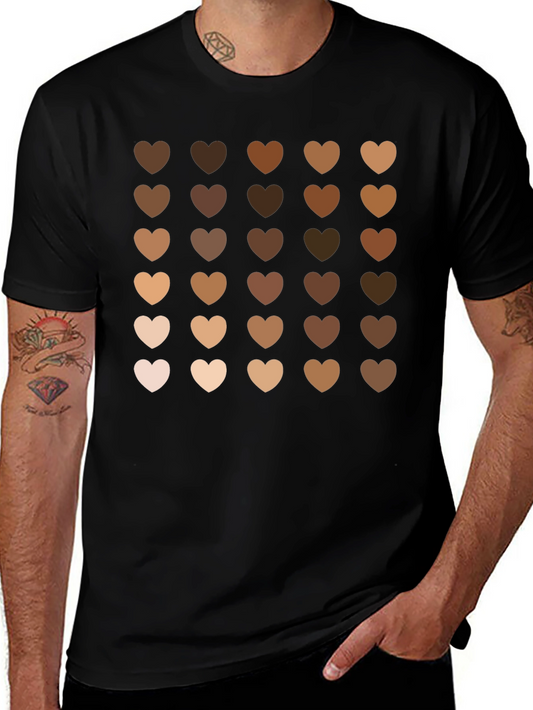 Diversity Hearts Graphic Black T-Shirt
