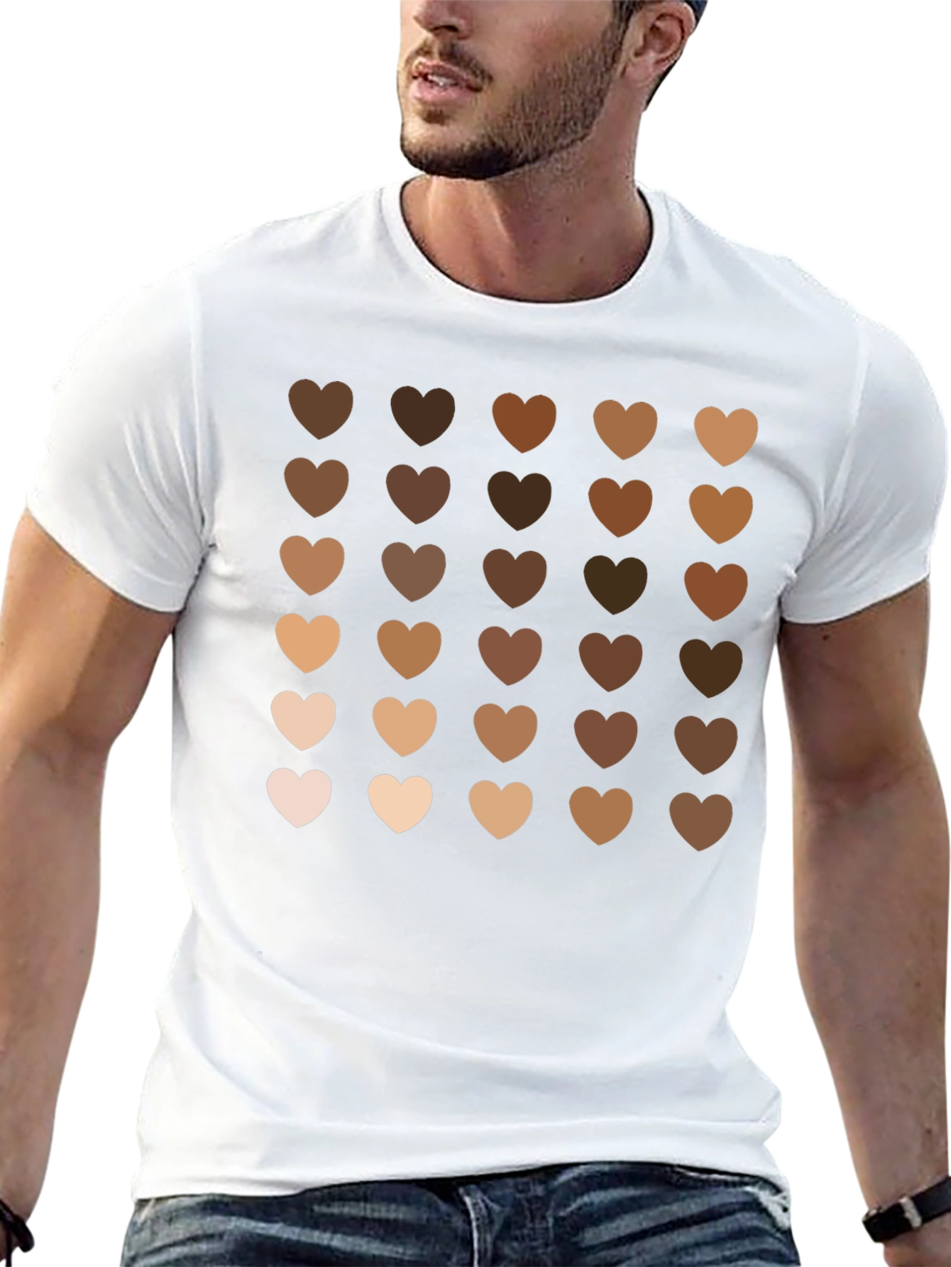 Diversity Hearts Graphic Black T-Shirt