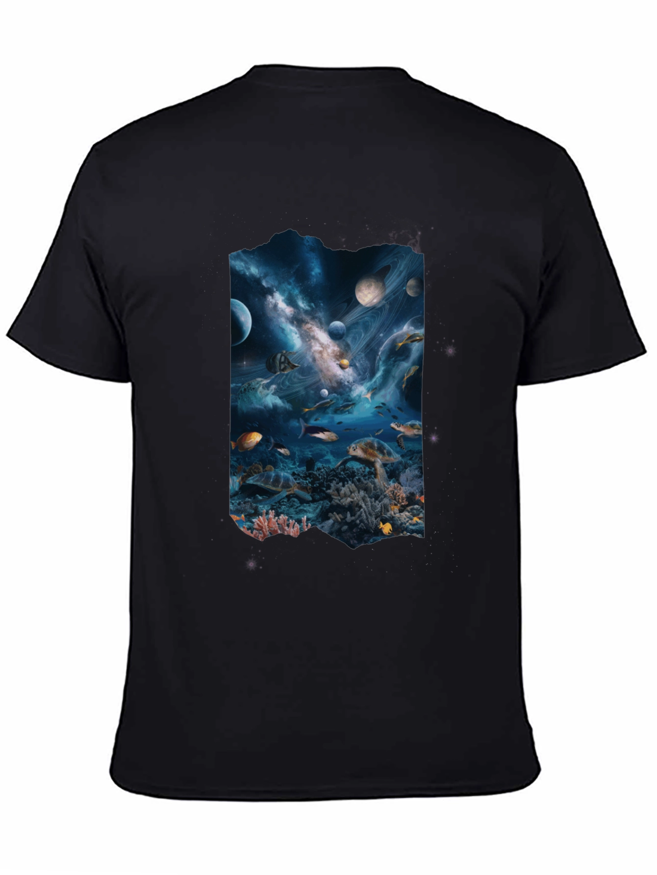 Space Meets Ocean Black Tee