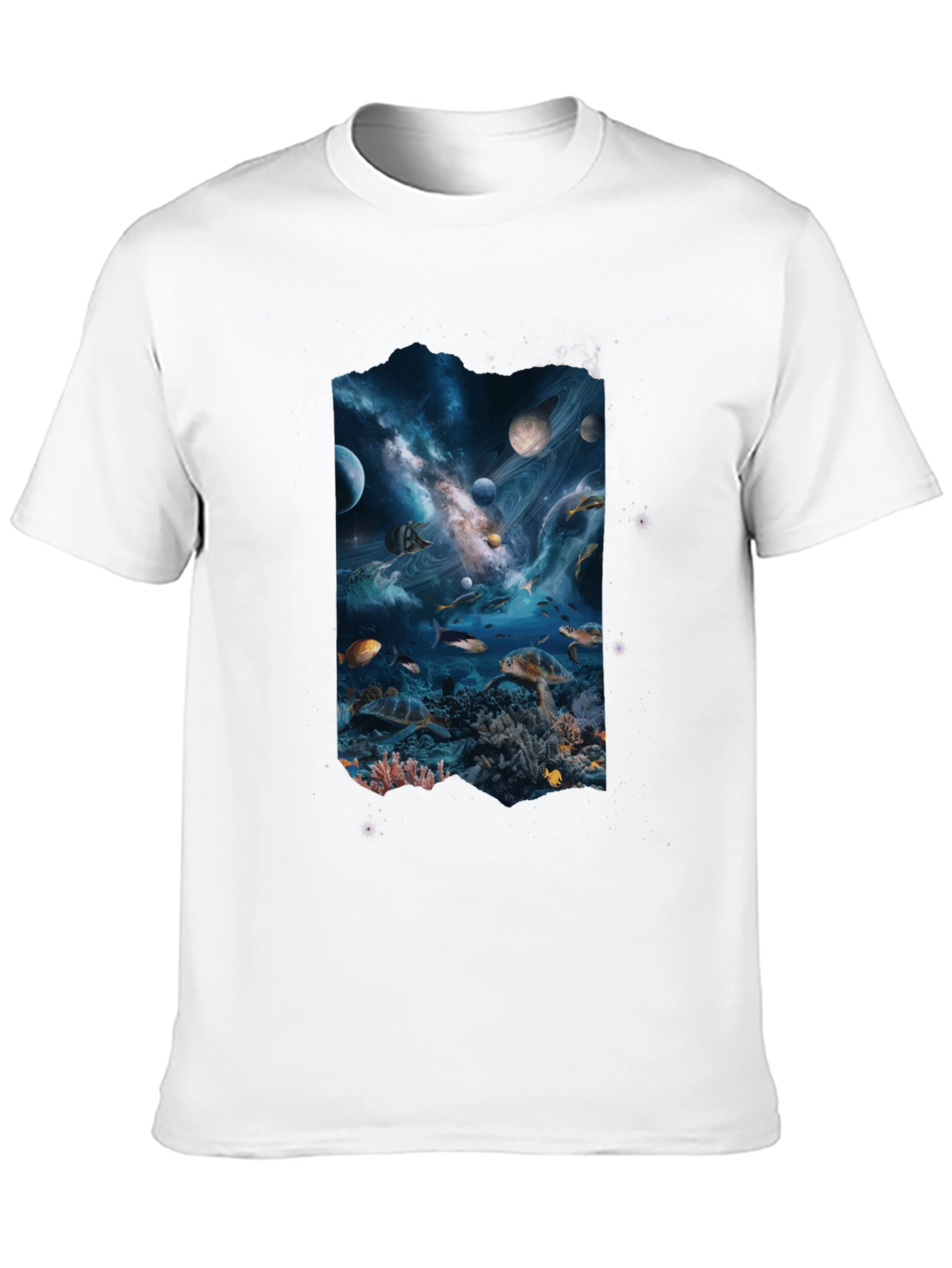 Space Meets Ocean Black Tee