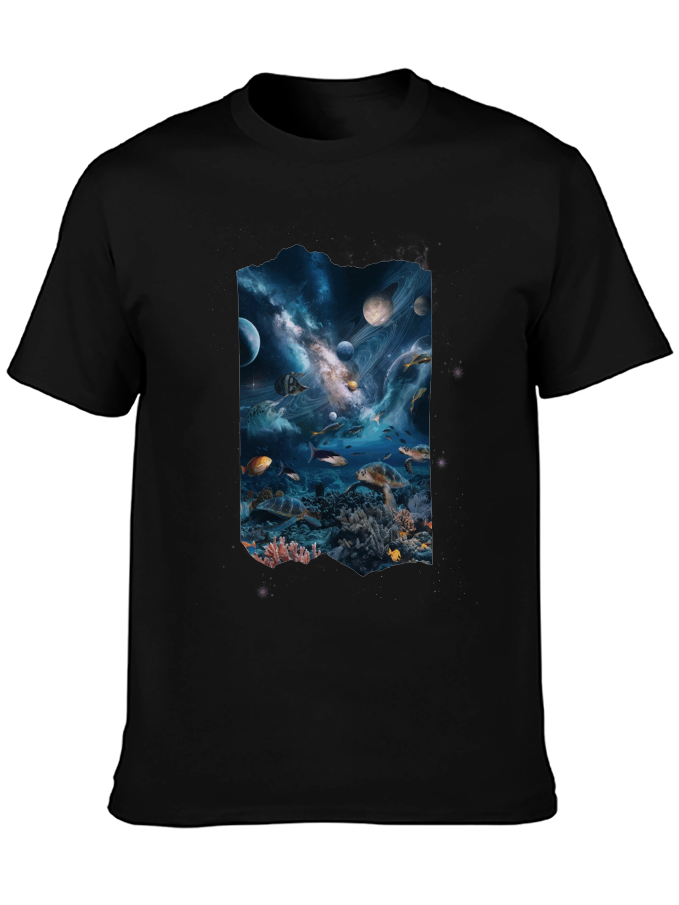 Space Meets Ocean Black Tee
