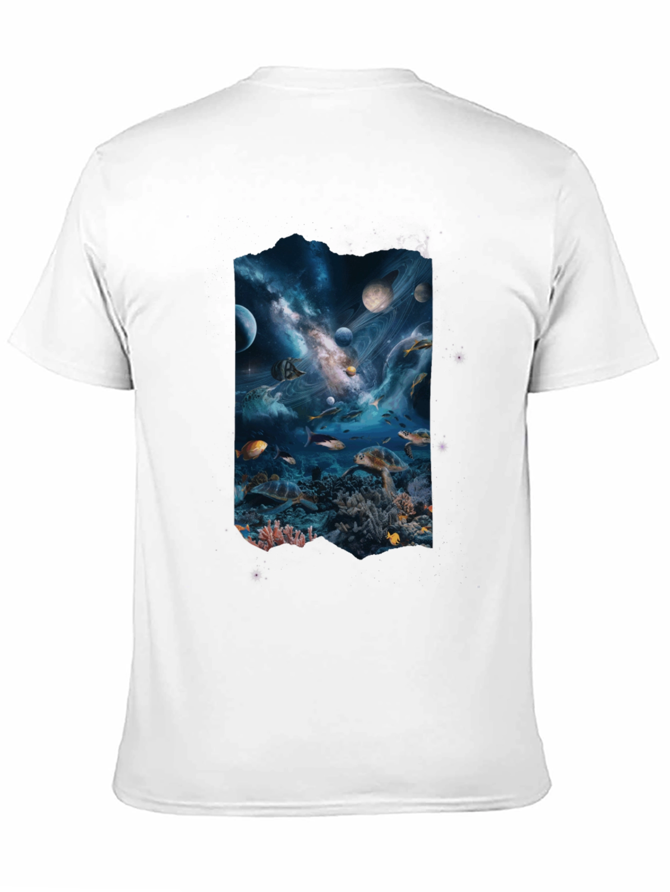 Space Meets Ocean Black Tee