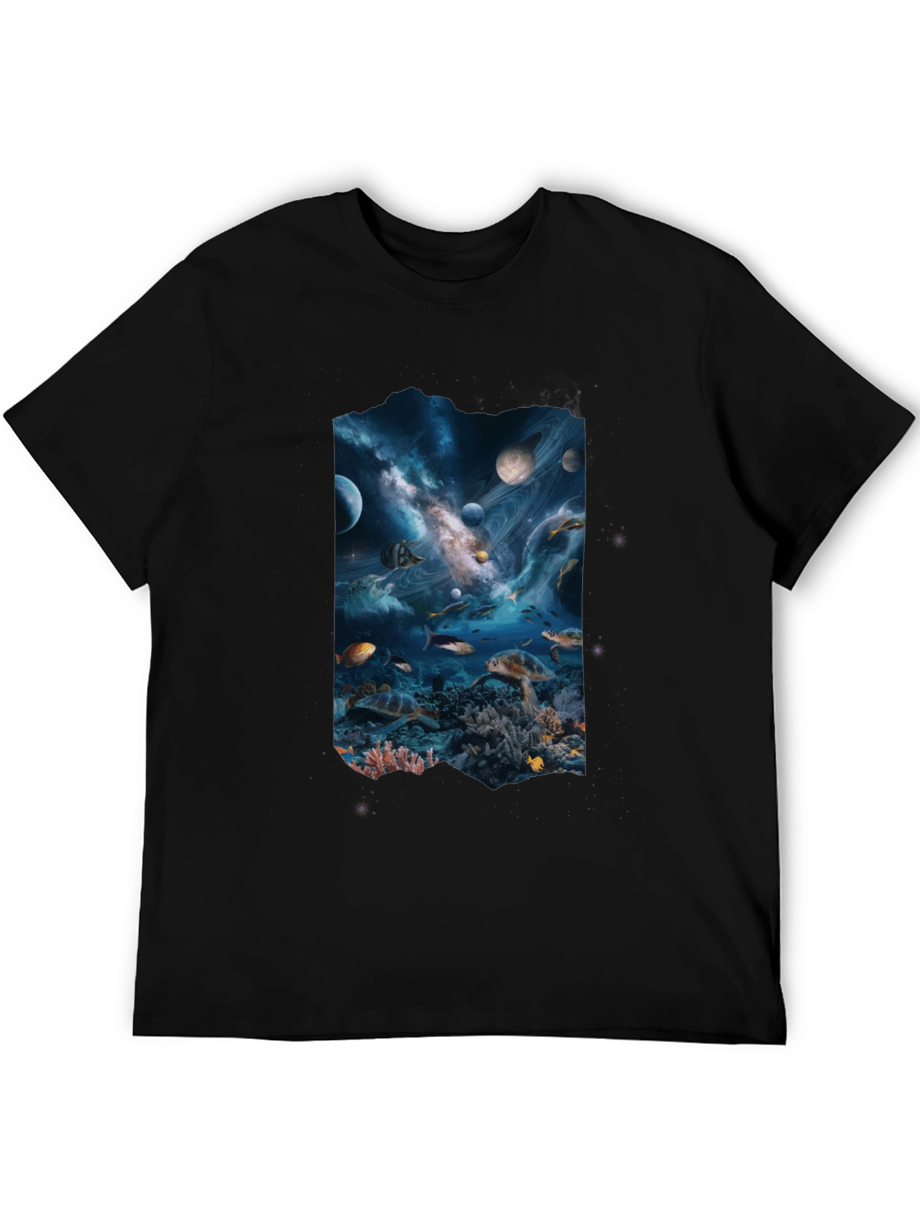 Space Meets Ocean Black Tee