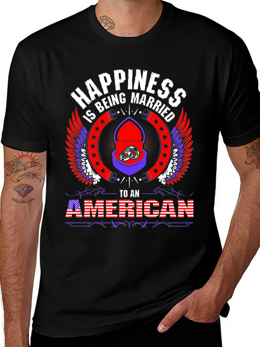 Happiness Is Being Married To An American T-Shirt